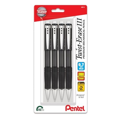 Twist-Erase III Mechanical Pencil, (0.5mm), Fine Line, Black 0.5mm Millimeters