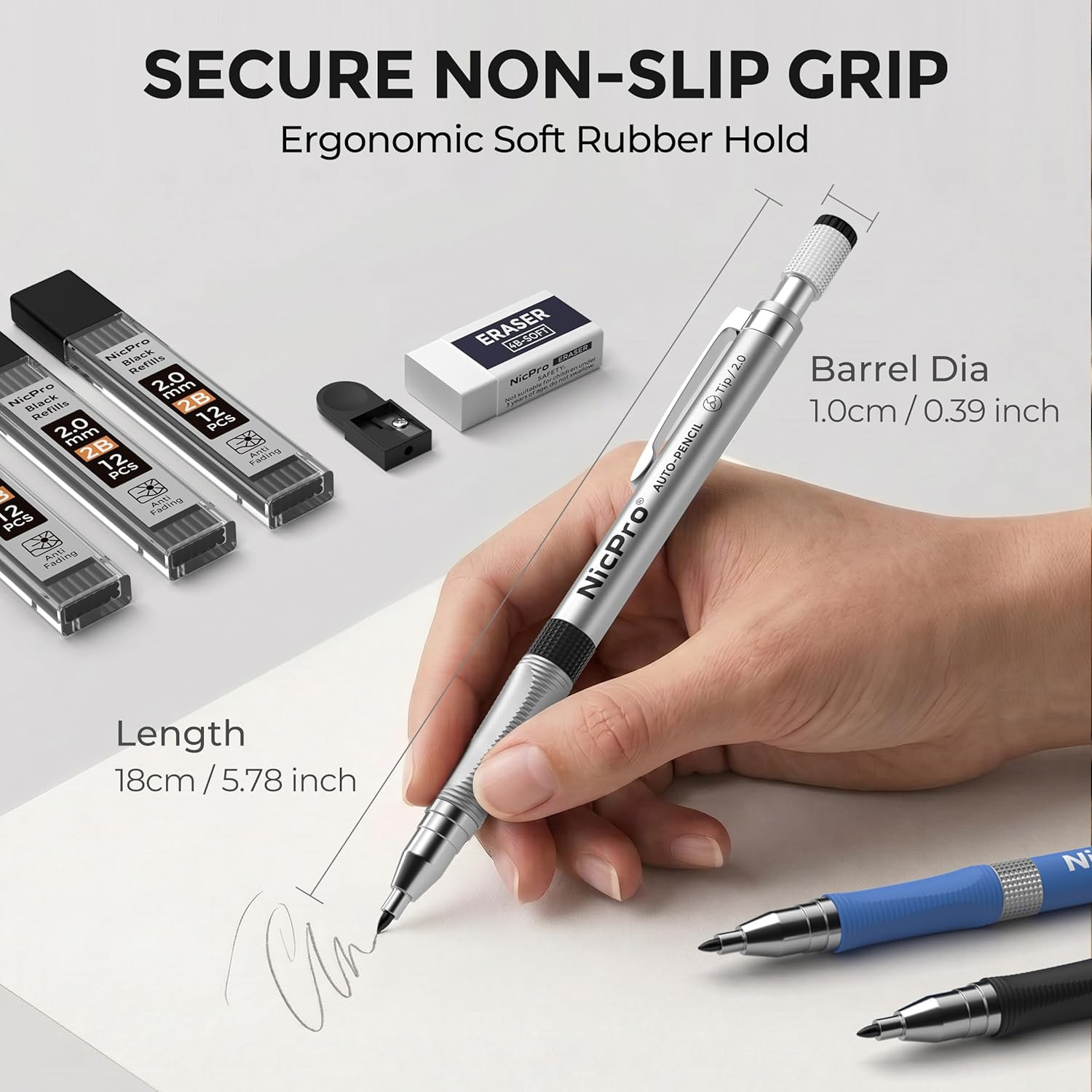 29 Piece 2mm Mechanical Pencil Set with Lead Refills and Sharpeners