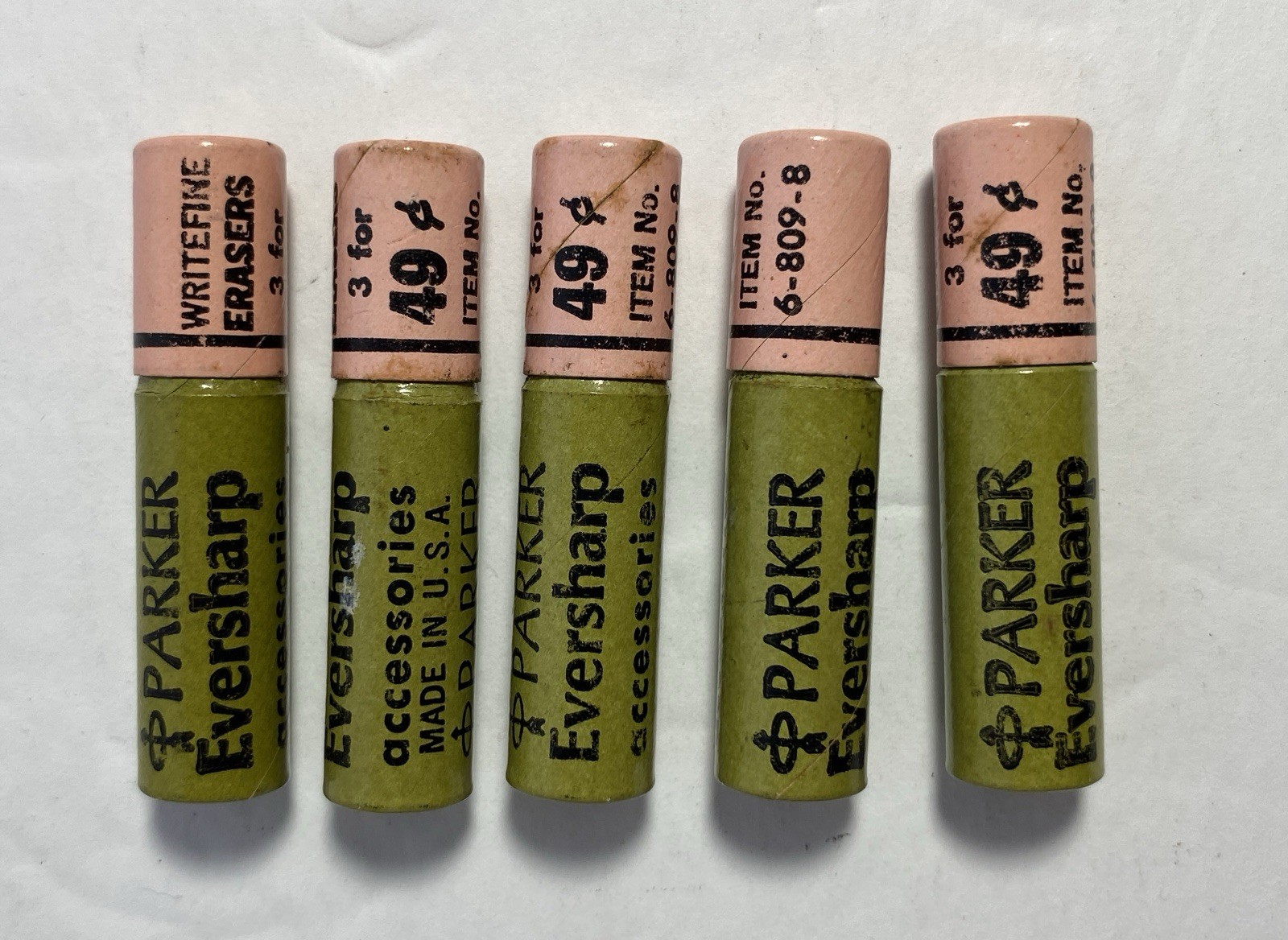 Vintage Parker Eversharp Writefine Eraser Refills 6-809-8 NOS Made in USA Lot 5