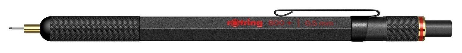 Rotring 800+ Black Retractable 0.5 Pencil & Stylus Hybrid & Eraser New In Box