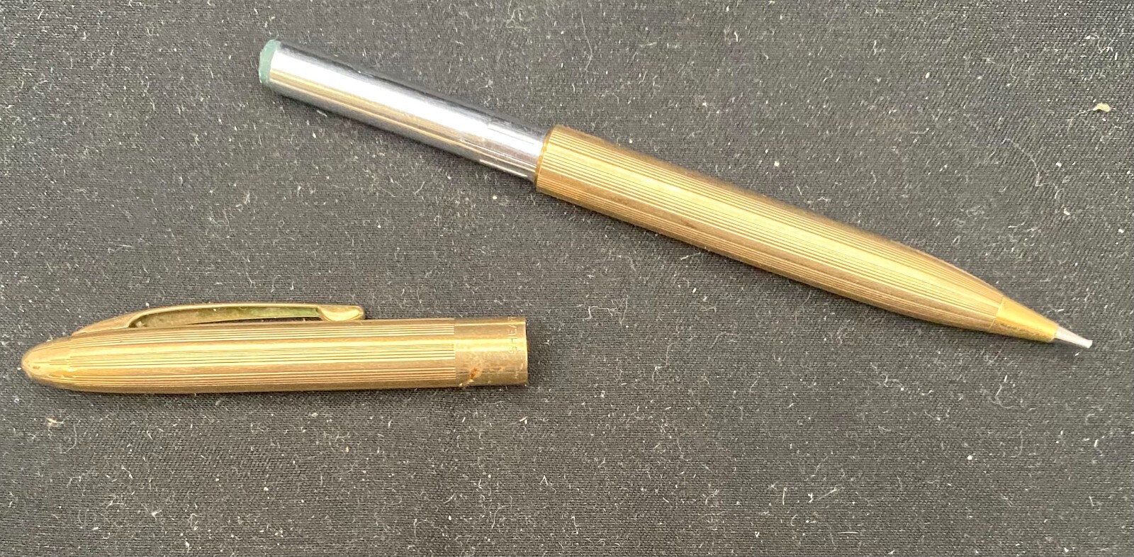 VTG USA SHEAFFER CREST ELECTROPLATED GOLD MECHANICAL PENCIL, WHITE DOT, c1995 g