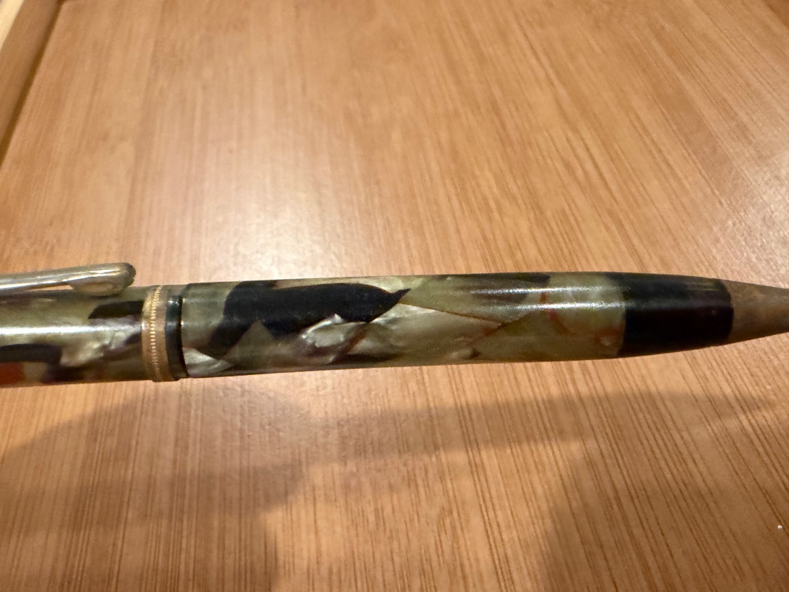 Vintage Wearever Green Black Camo Plastic or Celluloid Mechanical Pencil