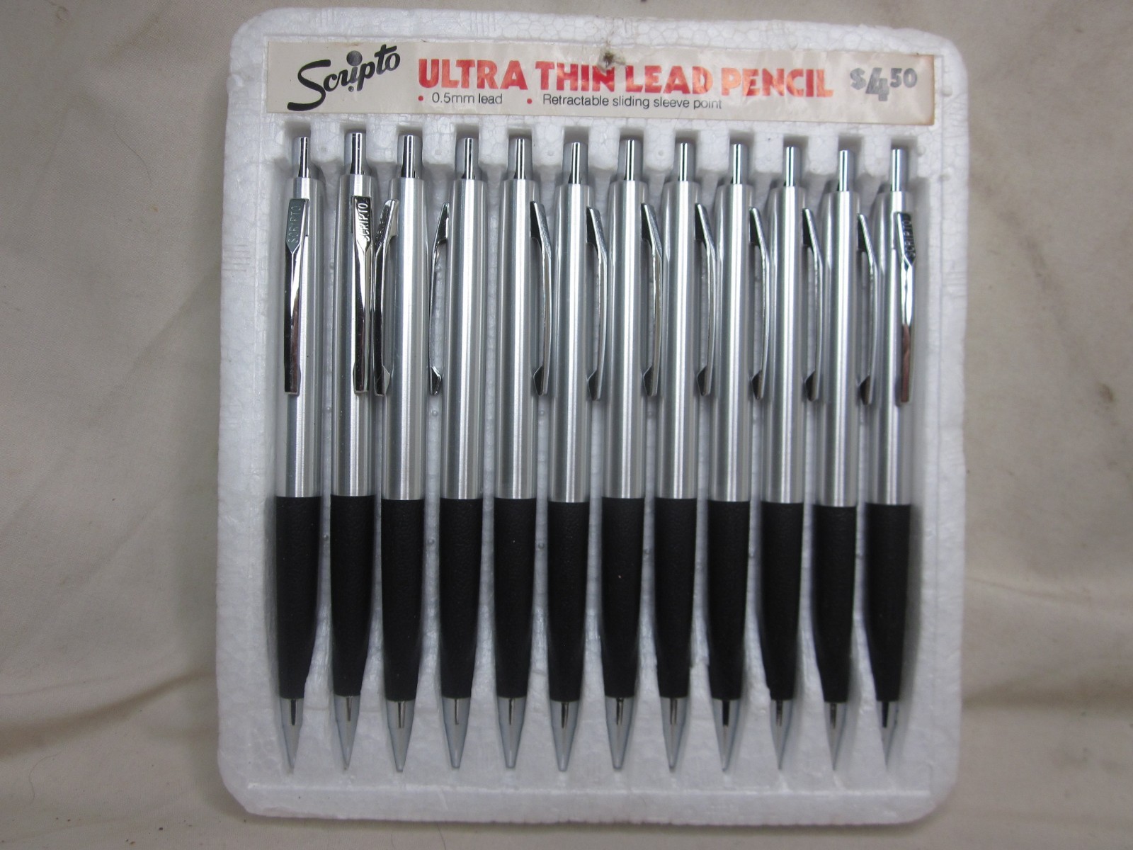 12 vintage Sripto ULTRA THIN LEAD PENCIL .5mm mechanical pencils display lot