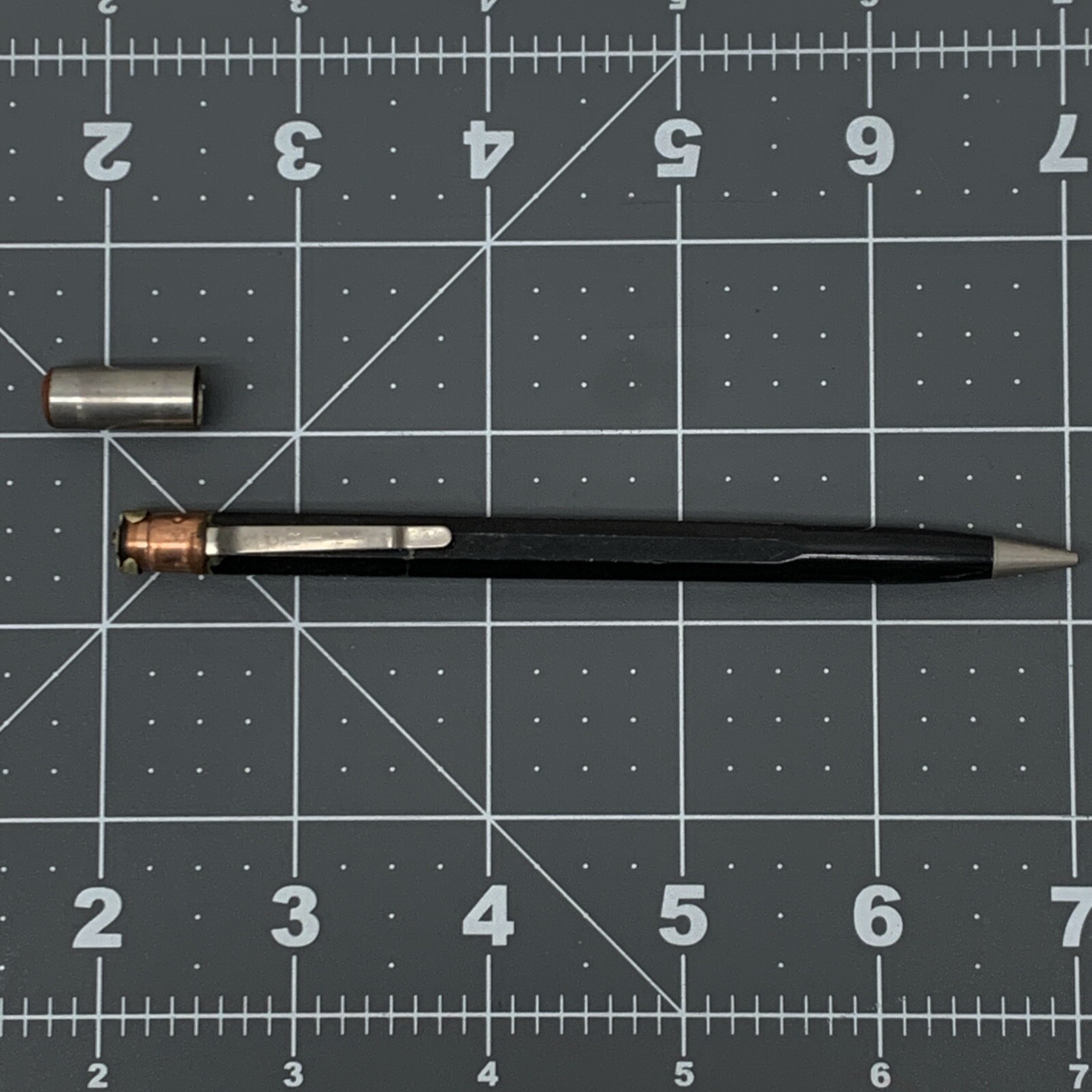 Vintage Scripto Black Silver Trim Mechanical Pencil USA *No Lead