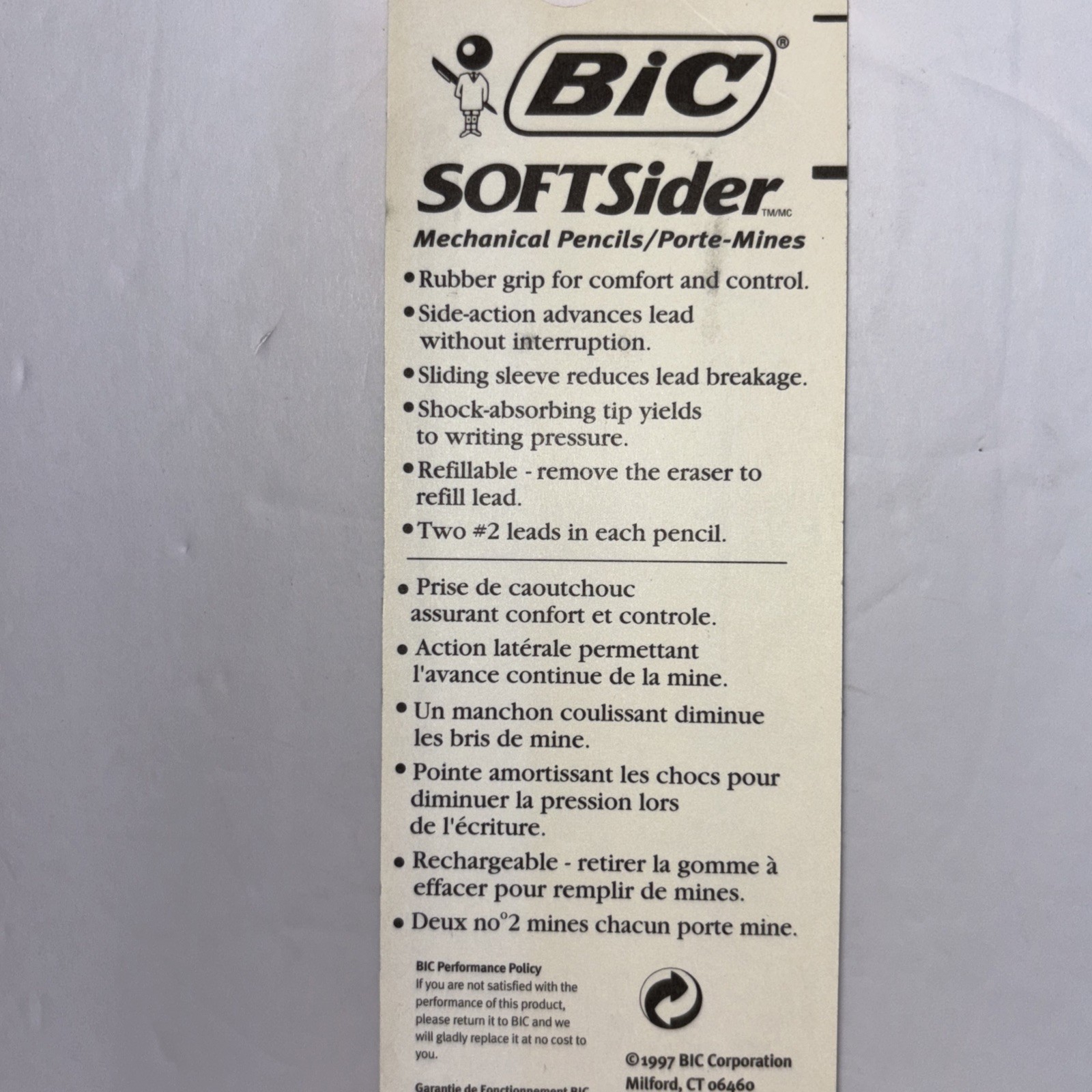 Bic Soft Sider Mechanical Pencils #2 0.5mm New Pack Of 2 Sealed NOS 1997 Japan