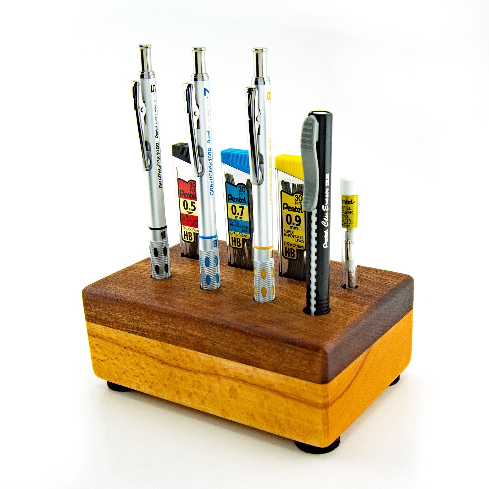 Pentel Graphgear 1000 Mechanical Pencils Custom Wood Display Stand 0.5 0.7 0.9mm
