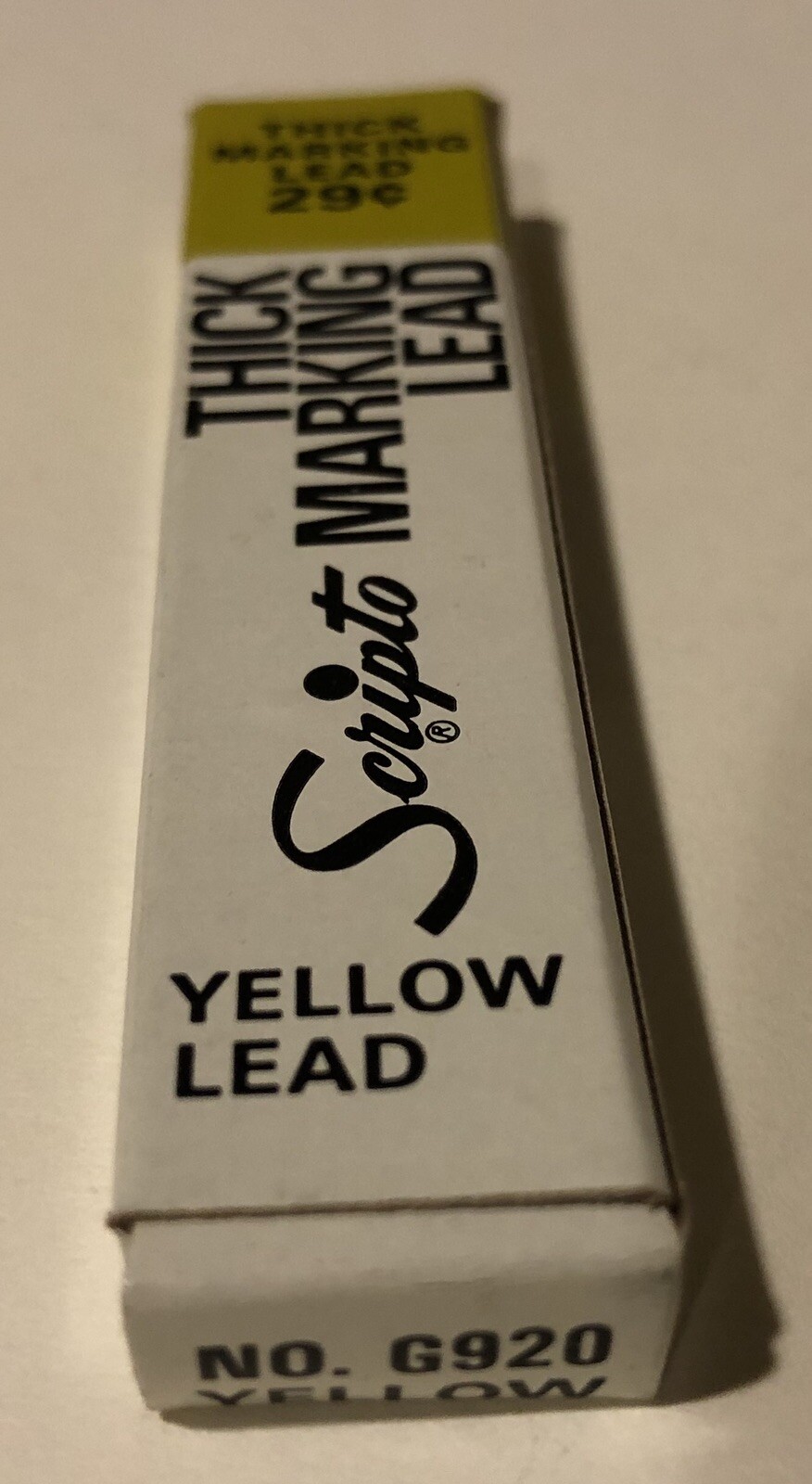Vintage Scripto Thick Yellow 3mm NOS Marking Pencil Lead 4 Pack USA
