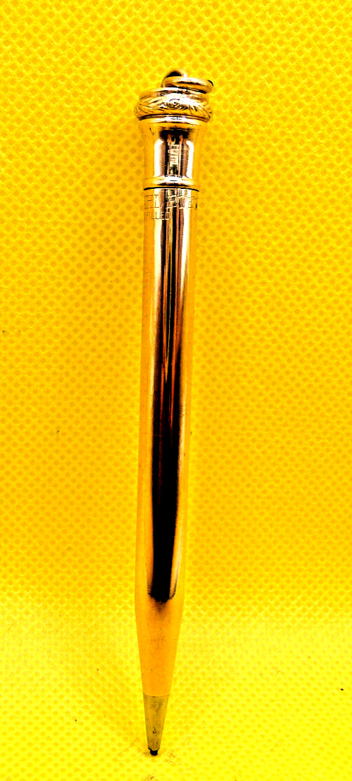 Wahl-Eversharp Vintage Gold Filled Pencil-l.lmm-working-Smooth pattern-ring top