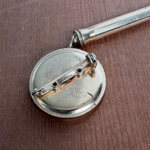 Vintage Ballou & Boss Retractable Pencil Brooch Pin Cross Mechanical Pencil Gold