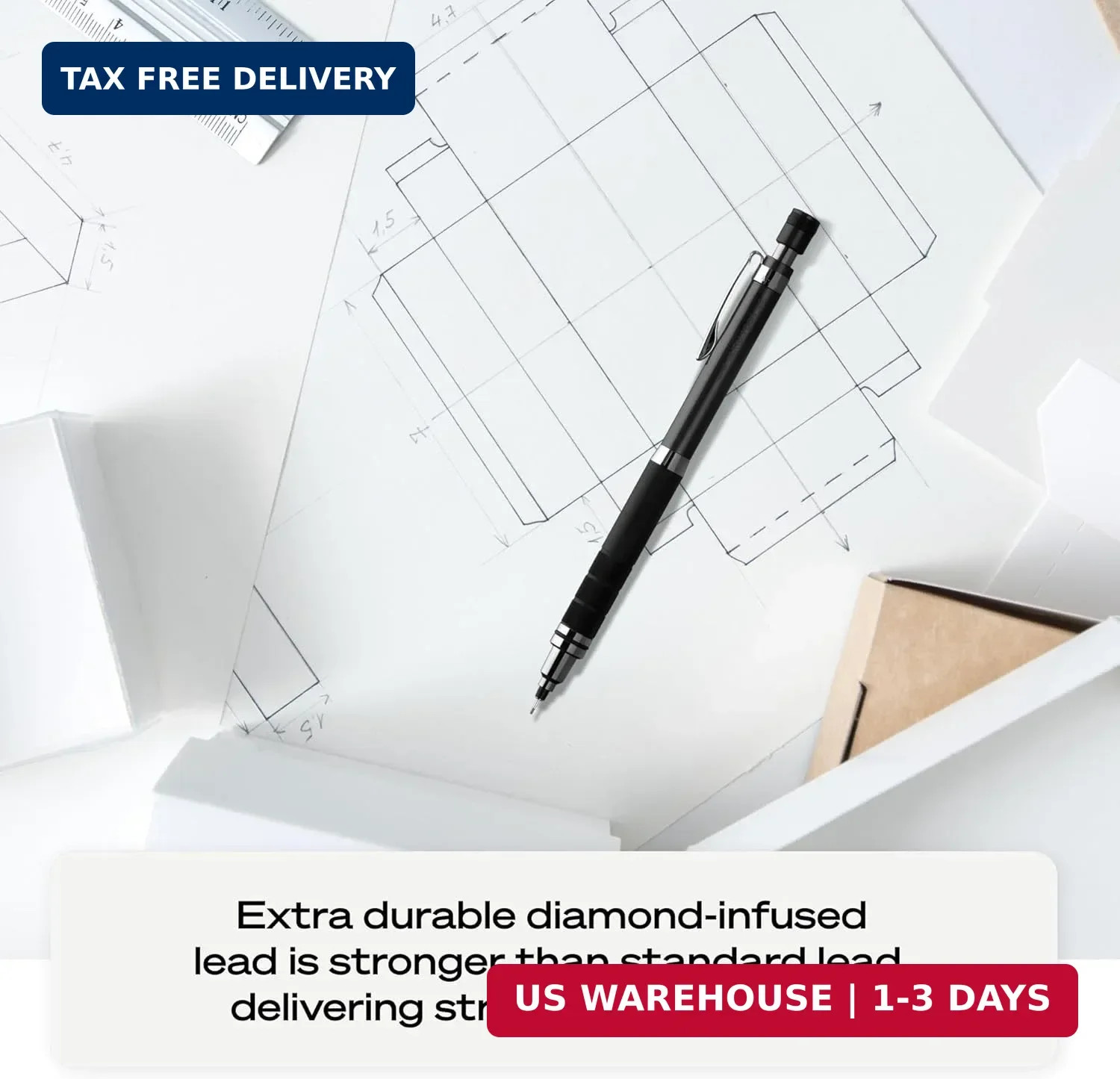 uniball Kuru Toga Elite Mechanical Pencil Starter Kit, 0.5mm, HB #2, Gun Metal B