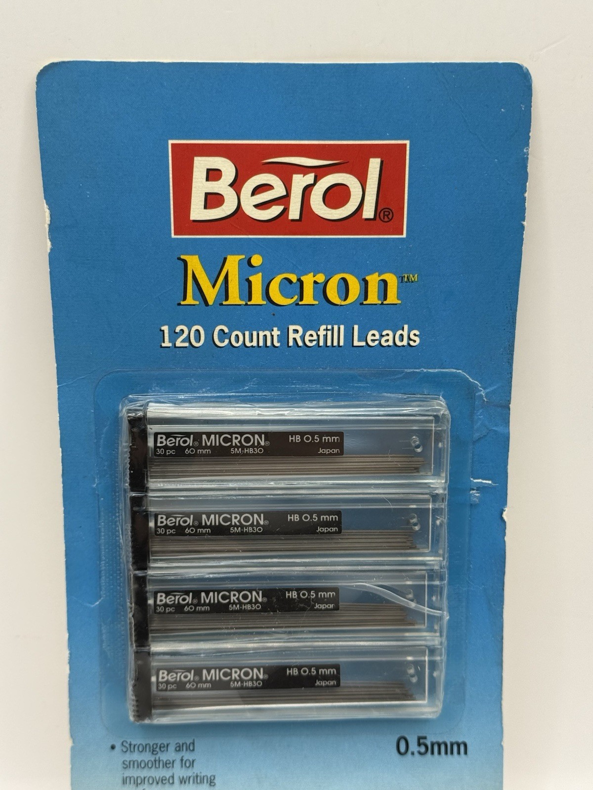 BEROL Micron 0.5mm Refill Leads 4 Tubes 120 Count Made in Japan Micropolymer NOS