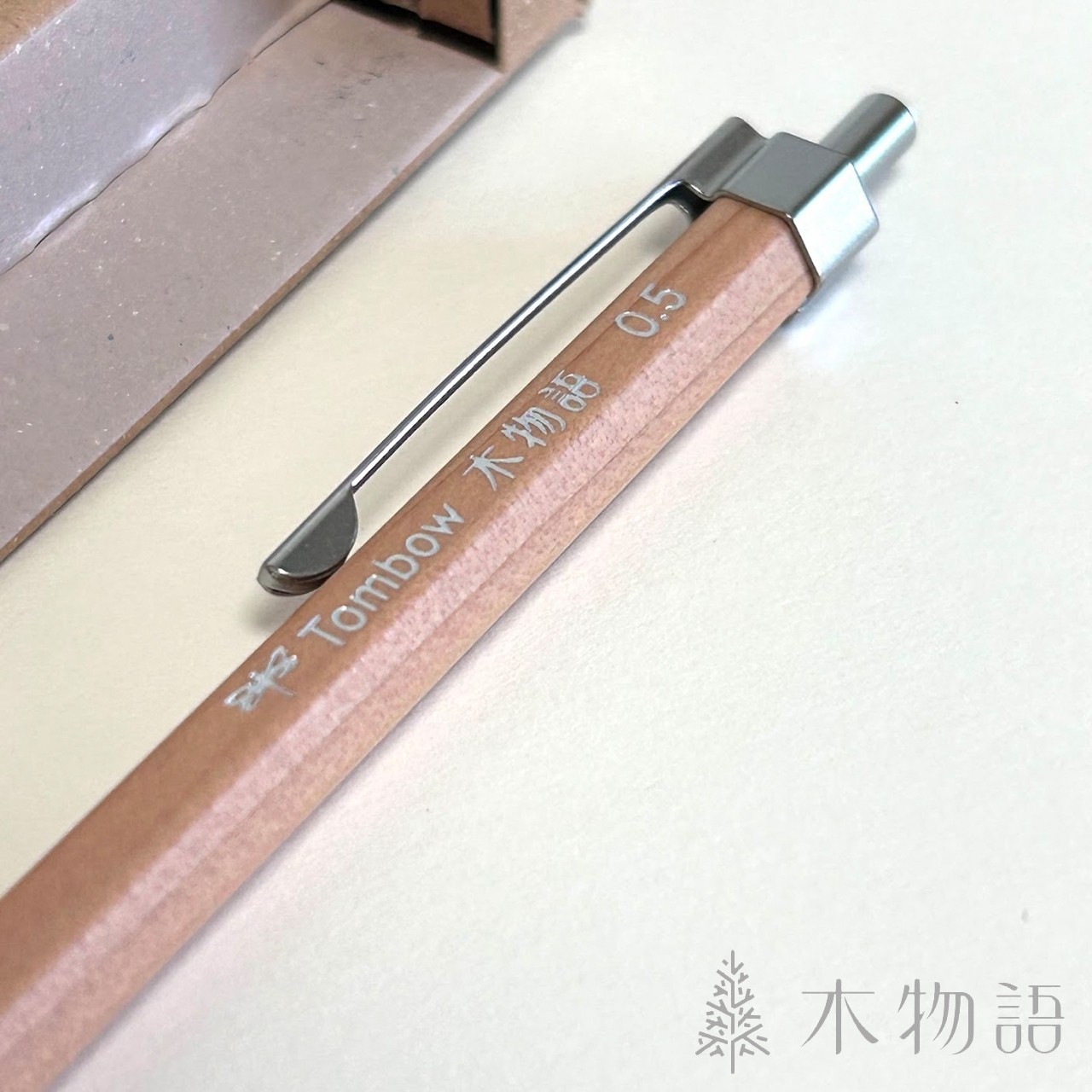TOMBOW KIMONOGATARI Hexagonal Natural Wood Mechanical Pencil 0.5mm from Japan