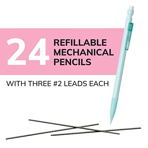 Xtra Smooth Mechanical 24 Count (Pack of 1) Graphite Lead; Pastel Barrels