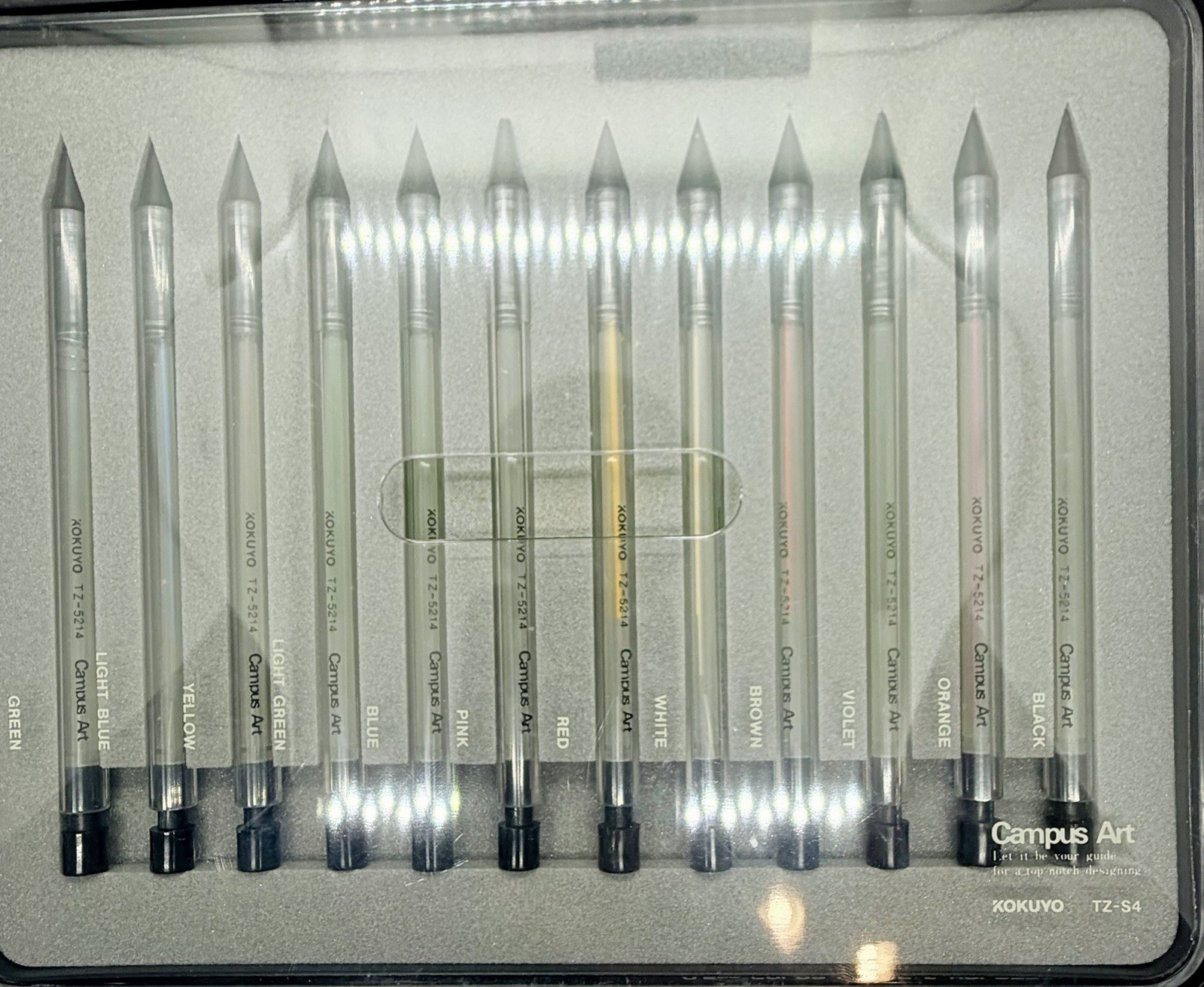 kokuyo campus Art 12pcs Color mechanical pencil 0.5mm Transparent Barrel Box Set