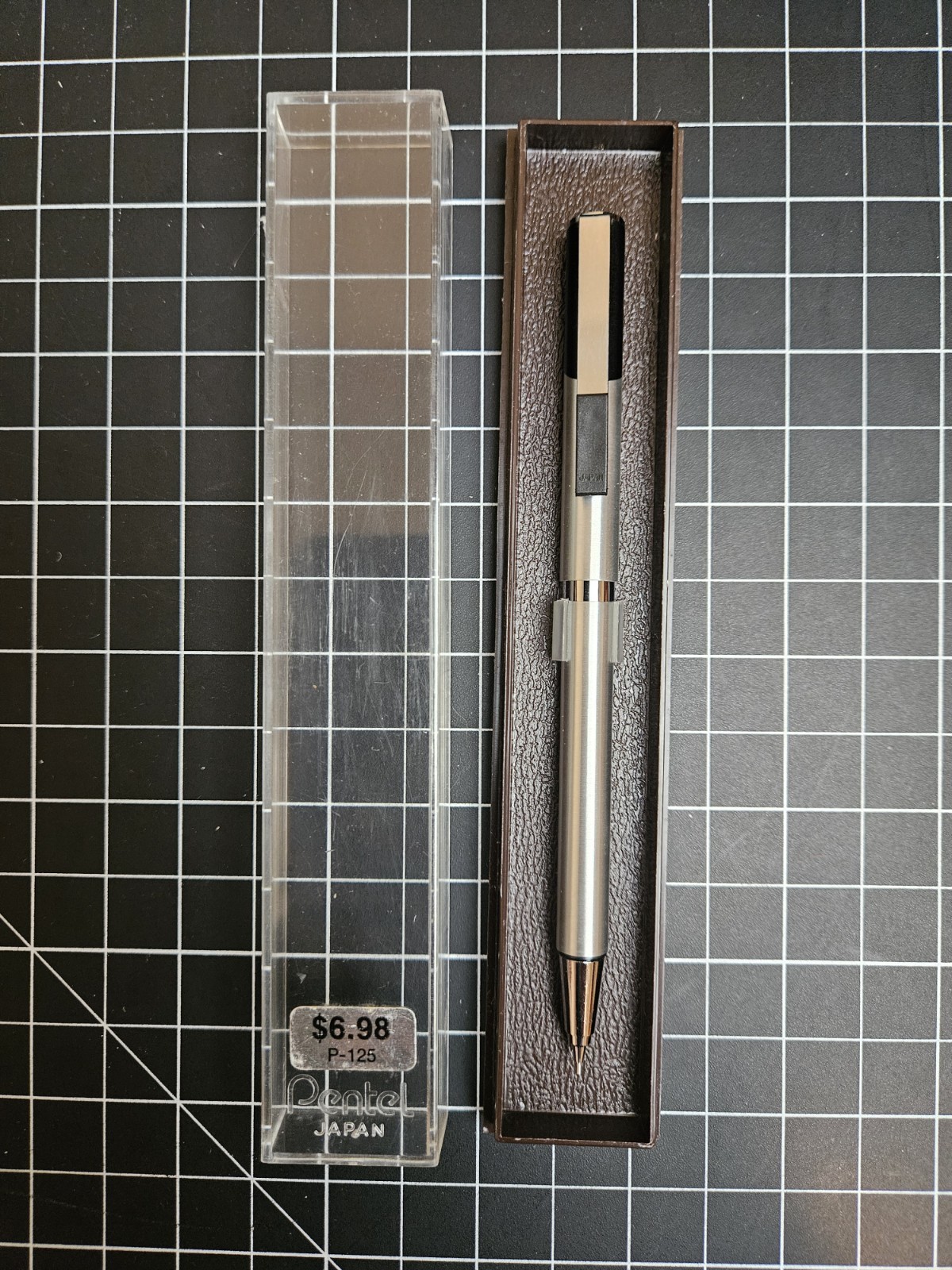 Pentel Mechanical Pencil Adonized Aluminum Barrel P125 Made in Japan
