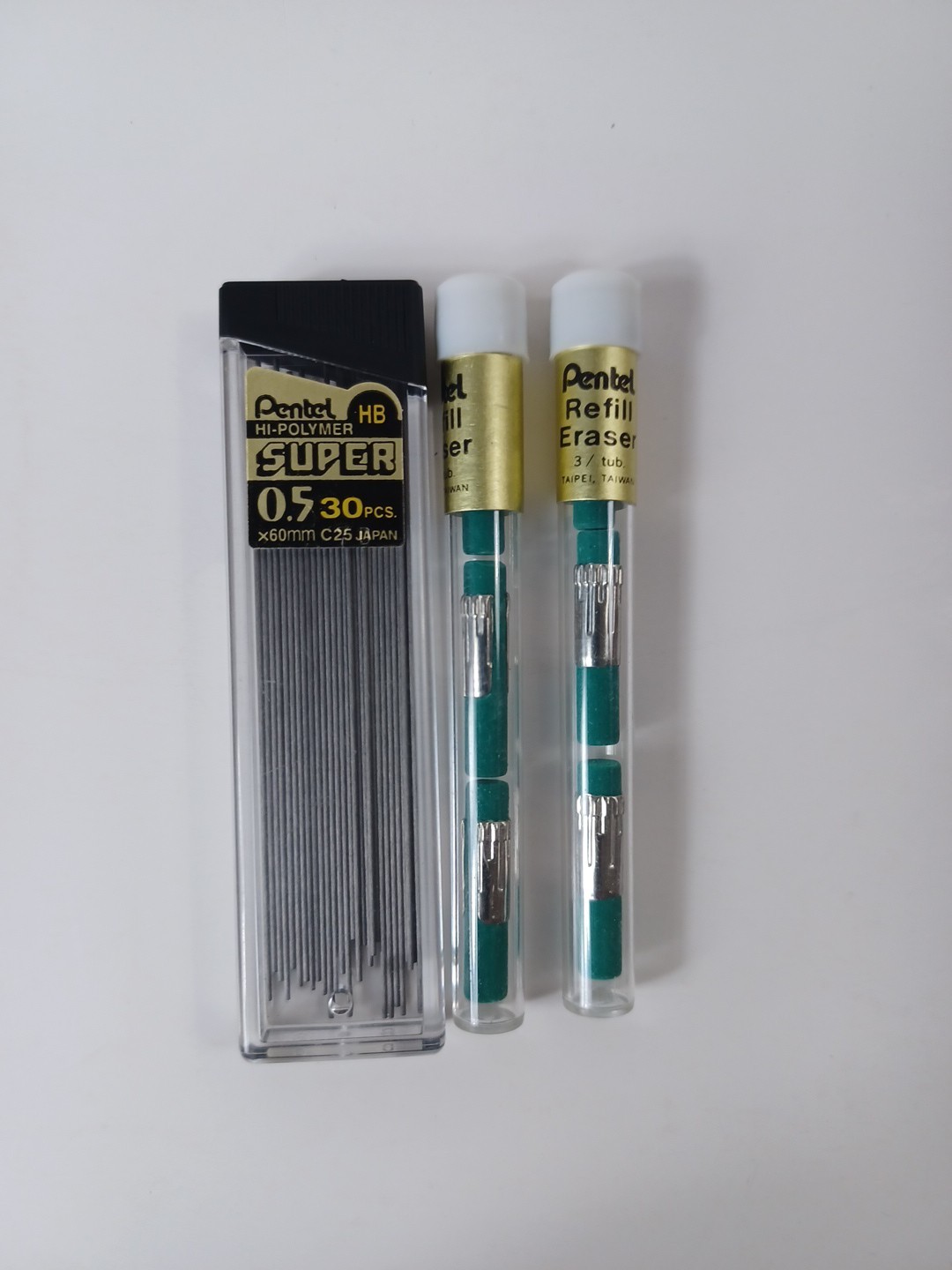 Lot of 6 Pentel P205 Mechanical Pencils w/ Lead + Eraser Refills Japan