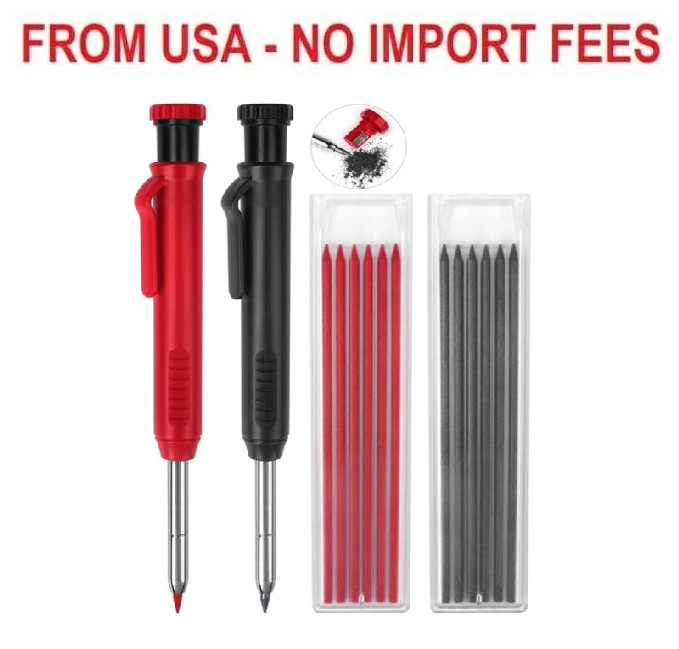 2 Pack Carpenter Pencils Mechanical Pencils with 12 Refills, Construction Pencil