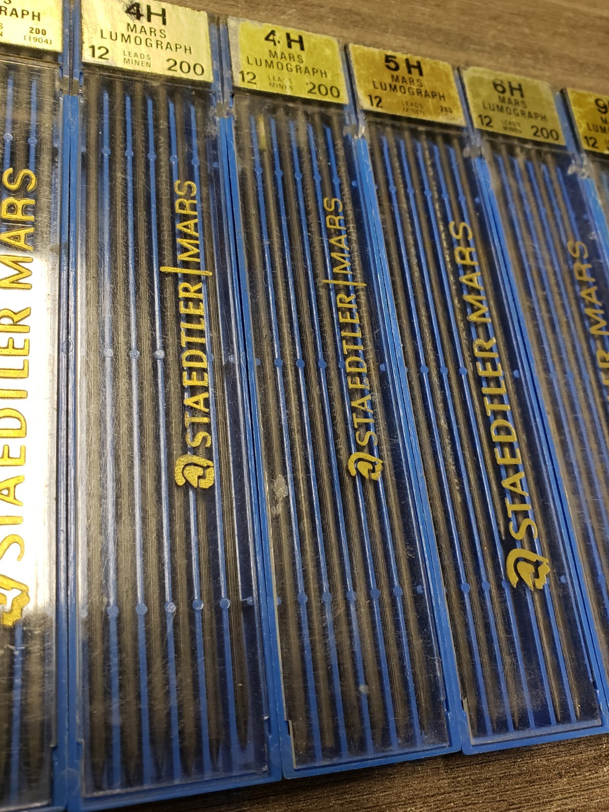 Lot of 10 Staedtler Mars Lumograph Mechanical Pencil Leads 2H 3H 4H 5H 6H 9H F