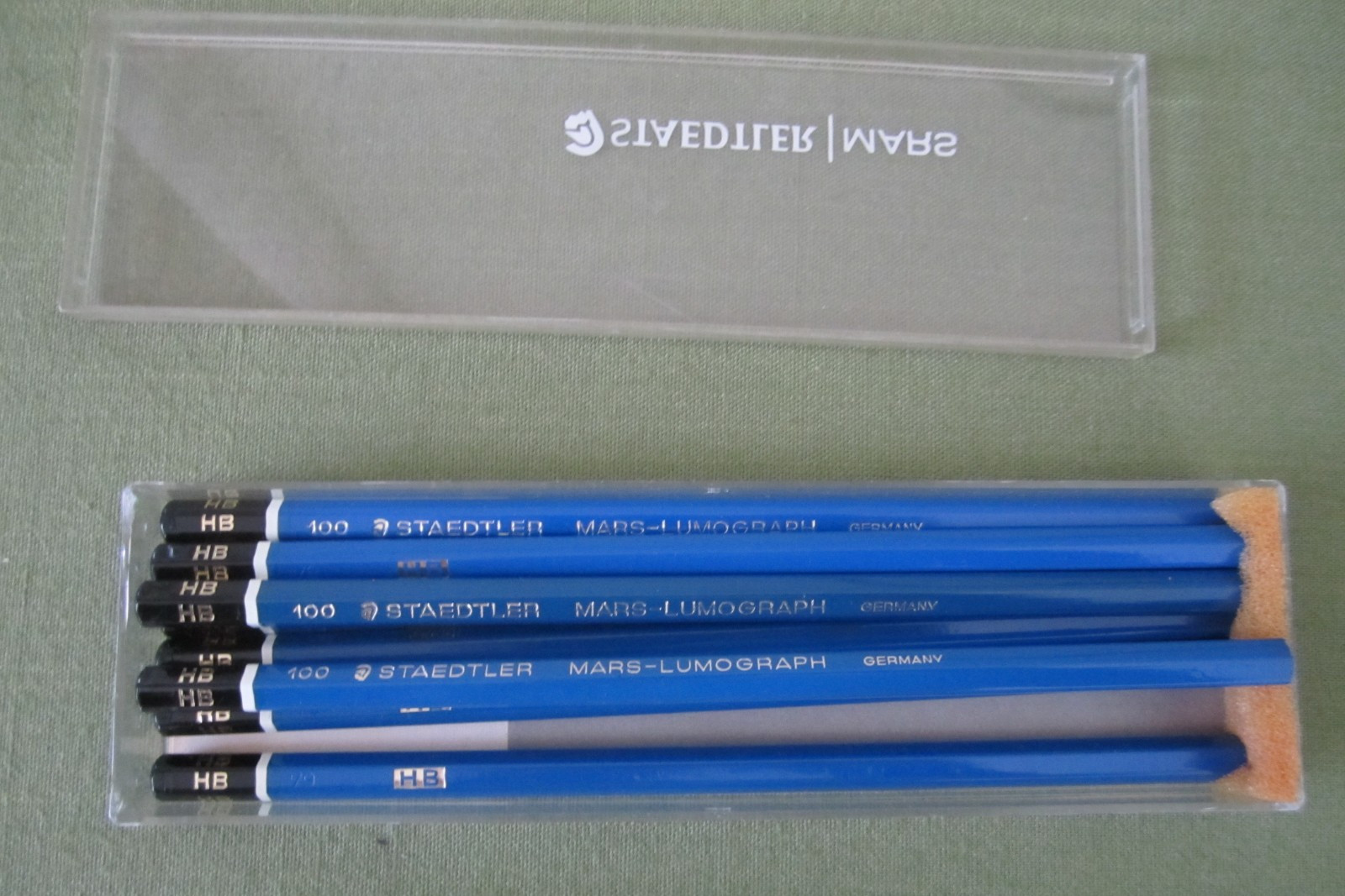 Vtg Staedtler Mars Technico Lumograph Drafting Pencil 780 782 4B HB Blue Germany