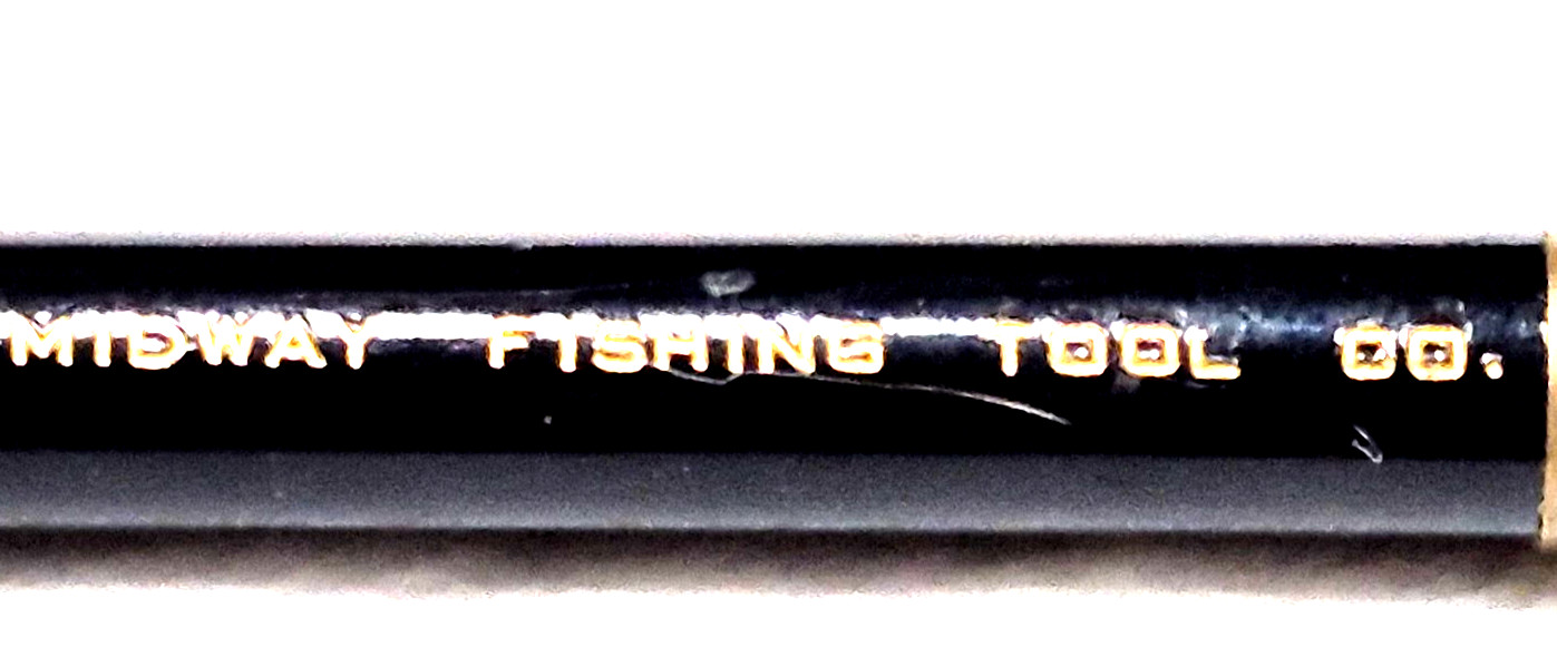 “Midway Fishing Tool Co.” Black/Polished Brass Trim Working Mech Pencil