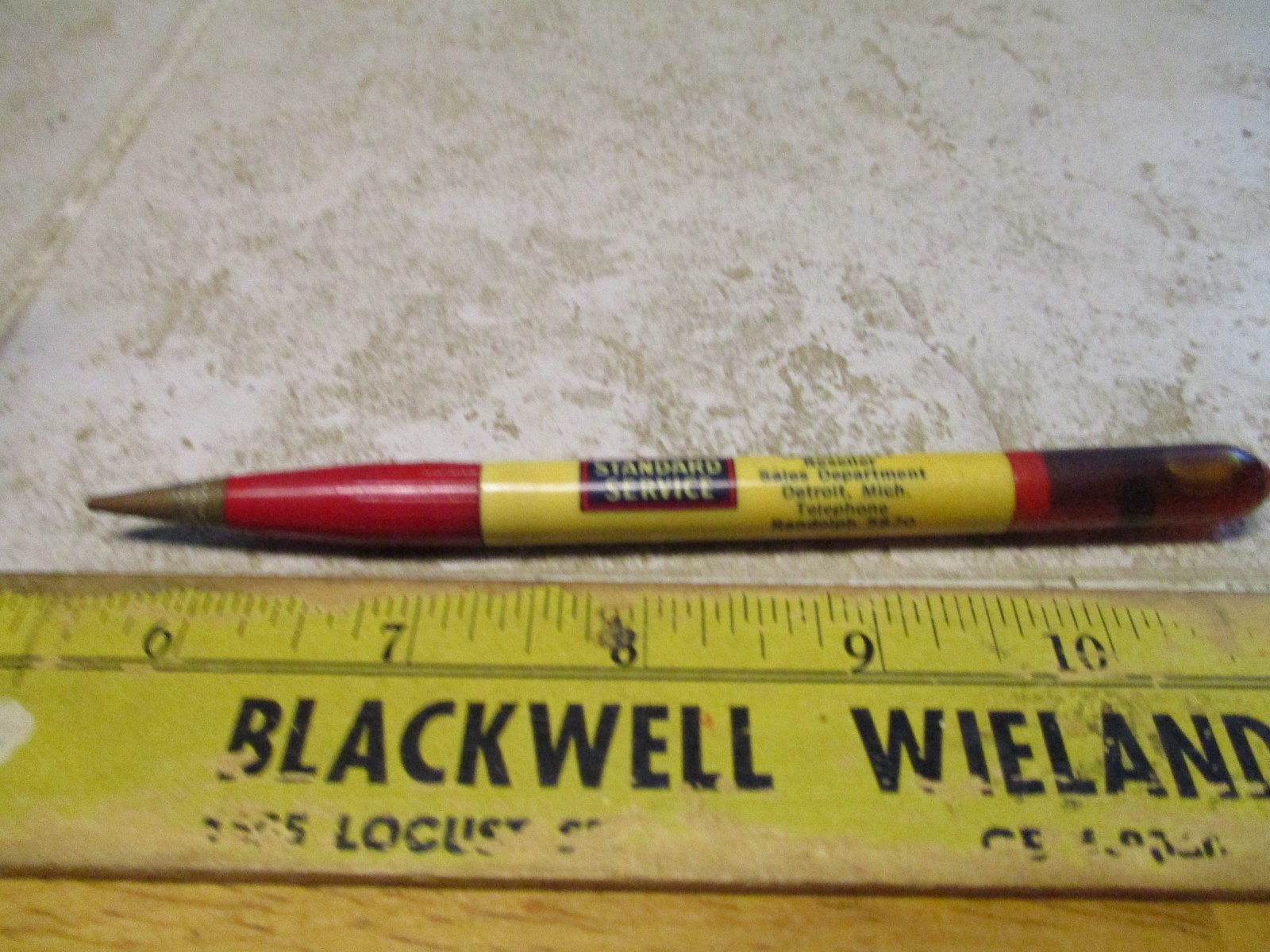 VTG Standard Oil Co ISO-VIS Oil Filled Mechanical Pencil Red Advertising M31