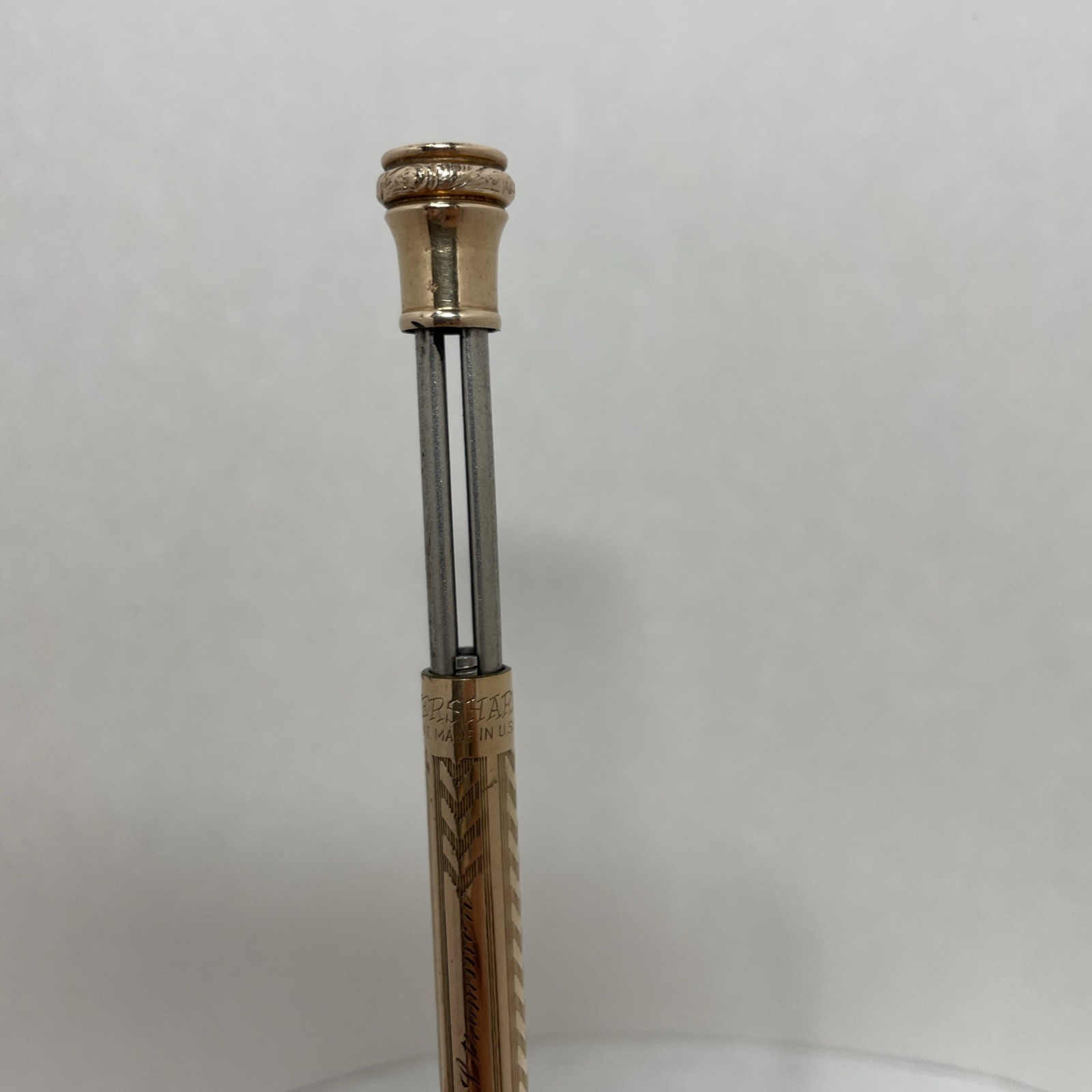 Wahl Eversharp Gold Filled Mechanical Pencil 1930 Herringbone Art Deco Inscribed