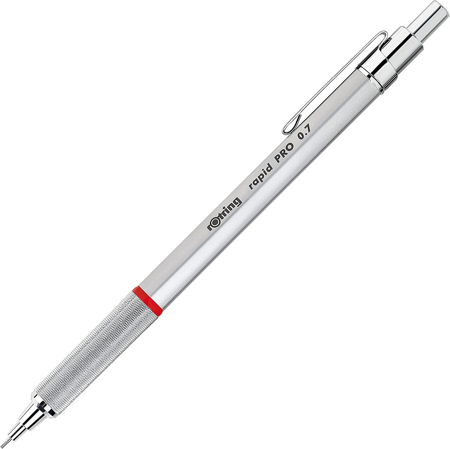 0.7mm Metal Mechanical Pencil Knurled Grip Built In Sharpener Drafting