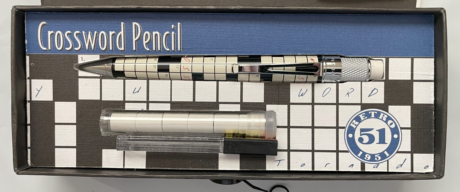 Retro 51 1951 Vintage Crossword .9MM Mechanical Pencil, NEW OLD STOCK *PRISTINE*