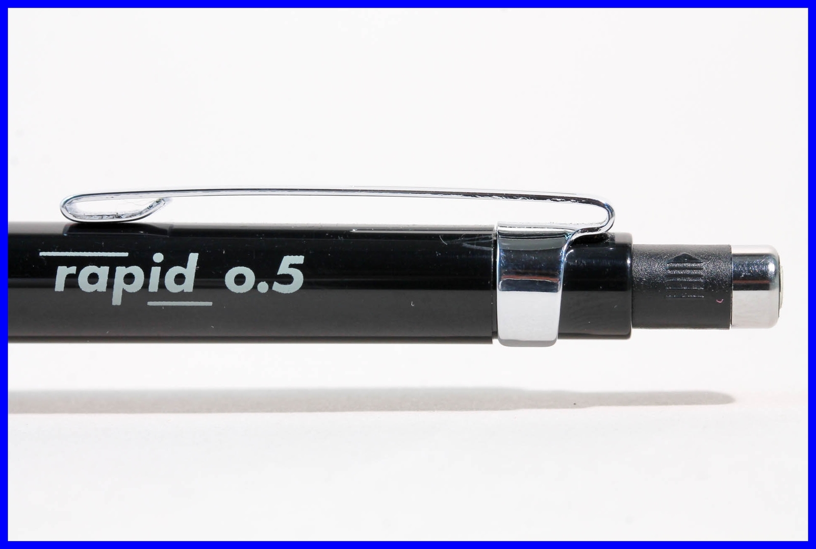 Rotring rapid mechanical pencil 0.5 mm fine lead black & steel w eraser