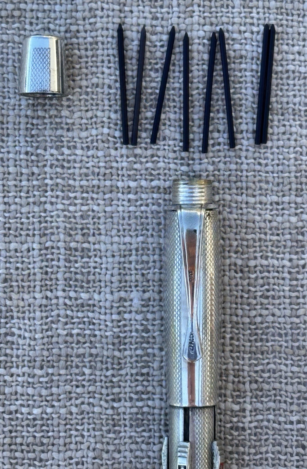 Vintage Montblanc 4-Color Multi-Function Pencil, 1950s-60s, Round Barleycorn