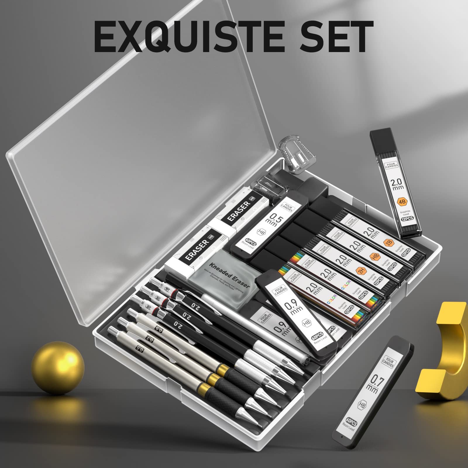 Four Candies Cute Mechanical Pencil Set, 6PCS Pastel Pencils…