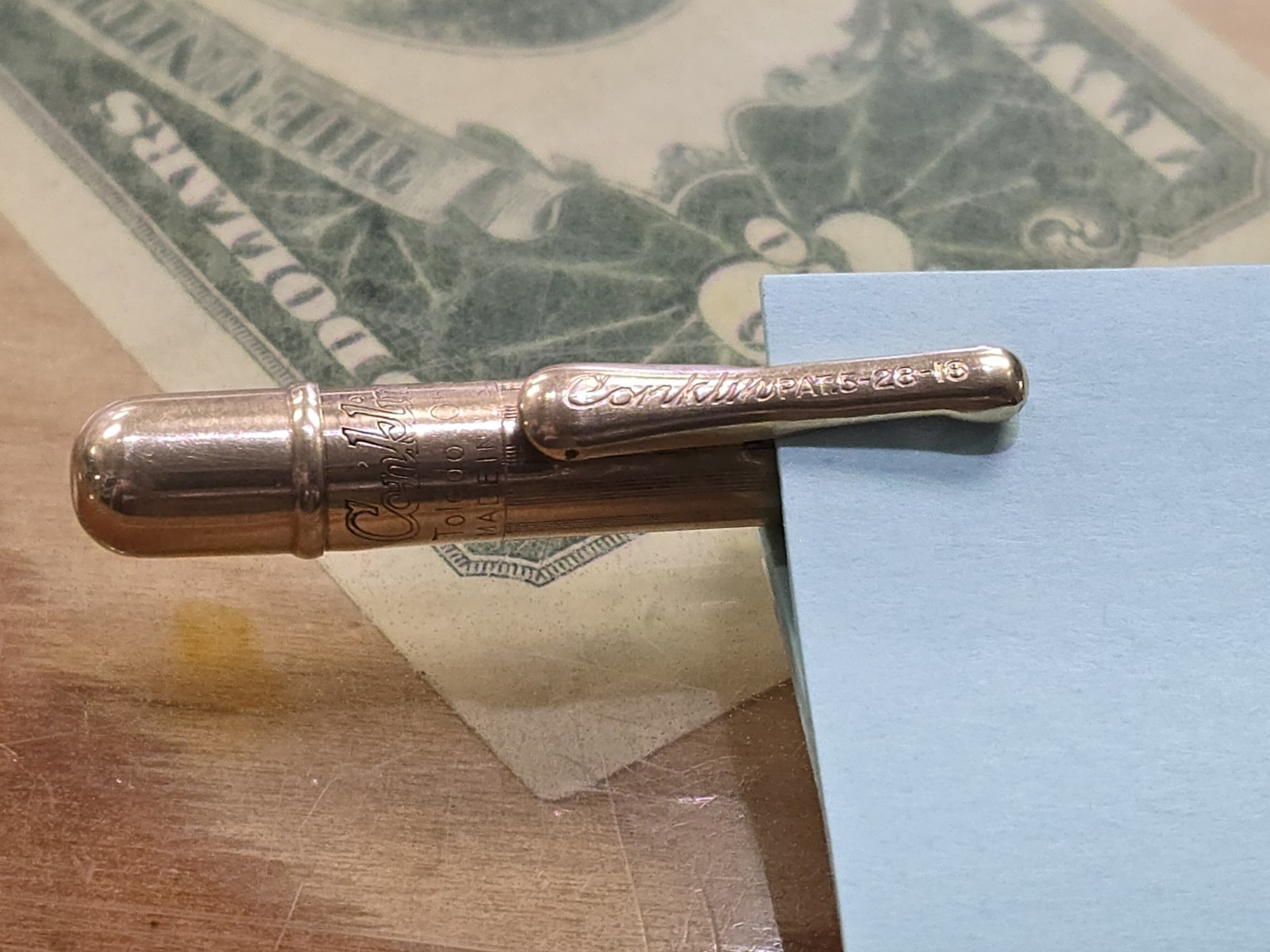 CONKLIN PAT 1920 Rolled Gold No 4RS Ring Top Mechanical Pencil TOLEDO Ohio