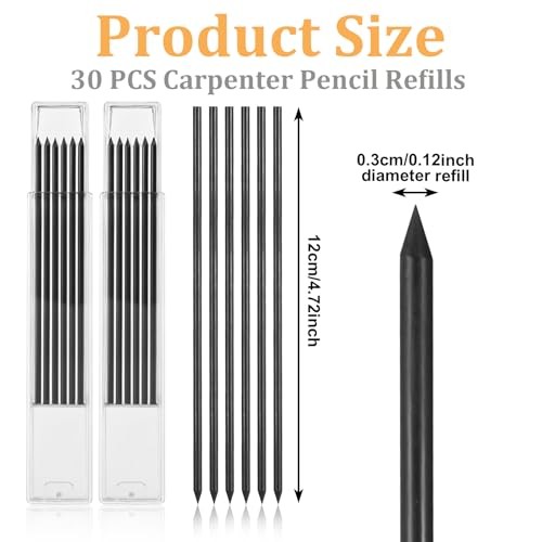 30 PCS Dry Pencil Refills, 2.8 mm Mechanical Pencil Refill, Black Pica Pencils