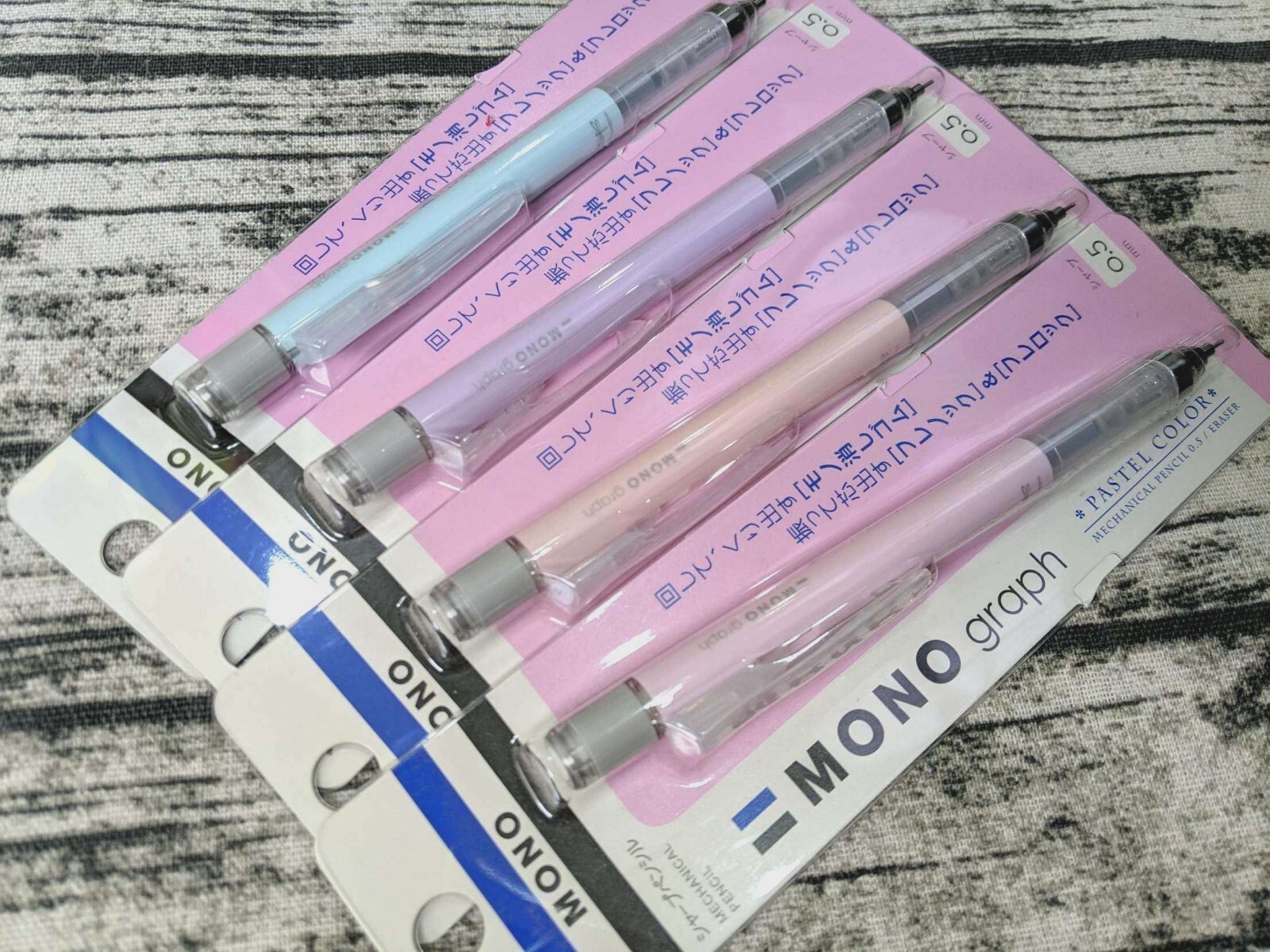 4x Mono Tombow Shaker Mechanical Pencils Milky Pastel Purple Pink Blue Color 0.5
