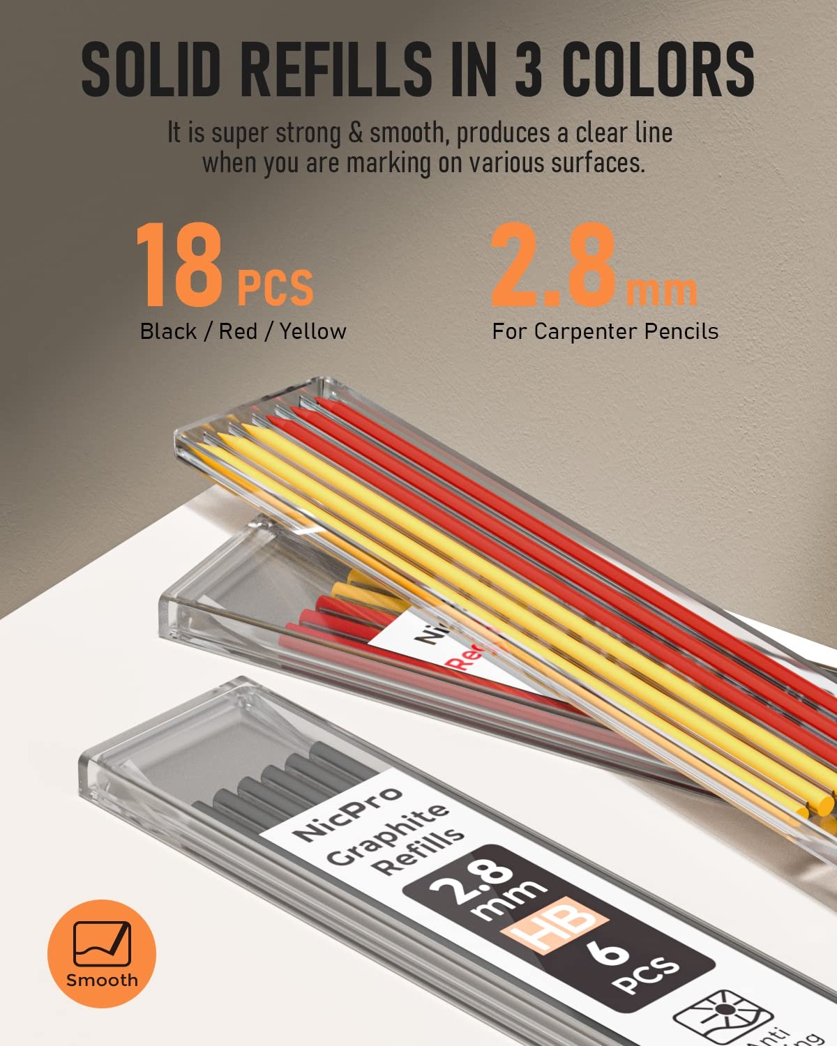 Nicpro 10 Pack Carpenter Pencils Mechanical, Construction Set 1, Black,Yellow
