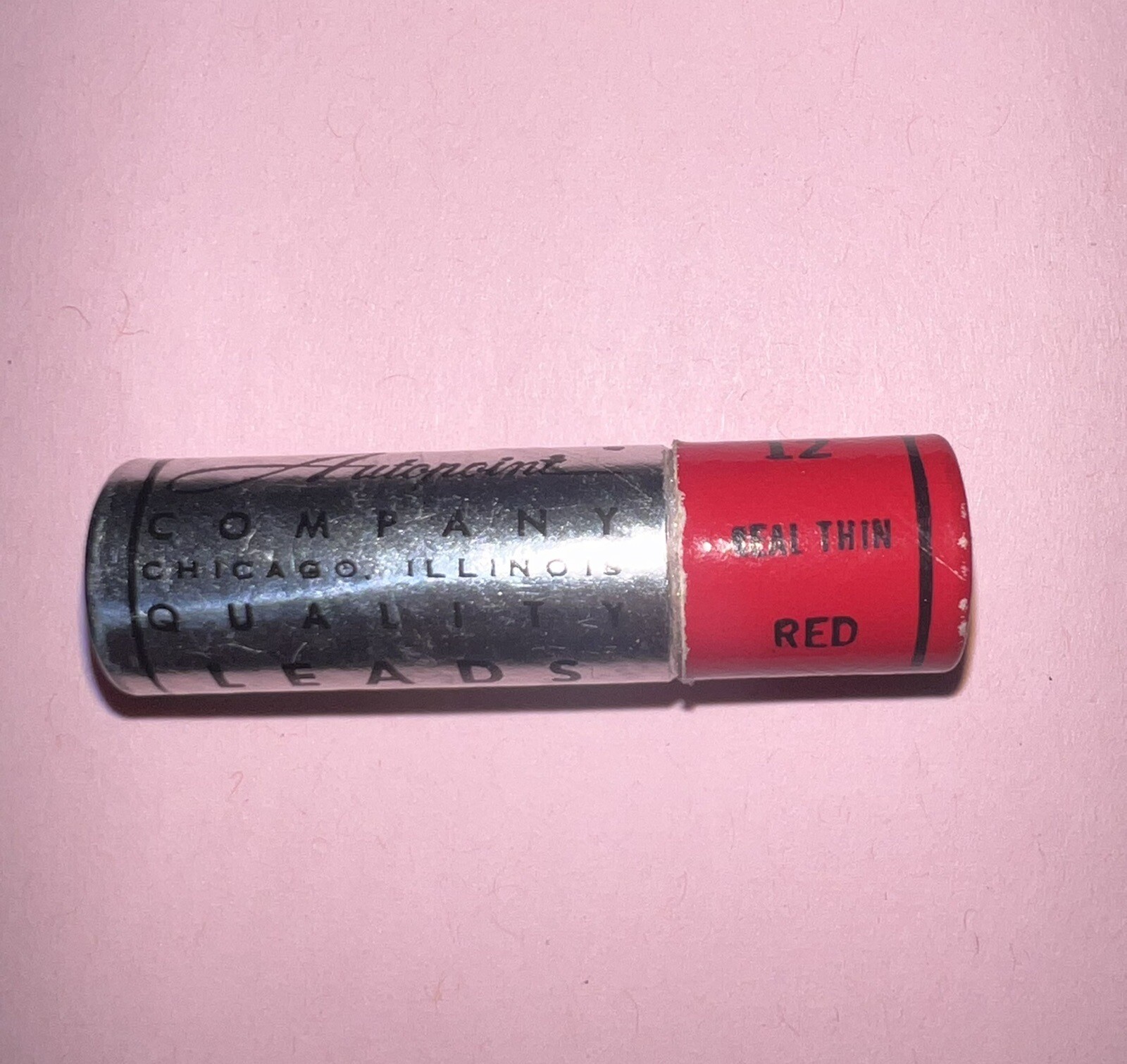 Vintage drawing drafting lead mechanical pencil Autopoint Real Thin Red 37 Count