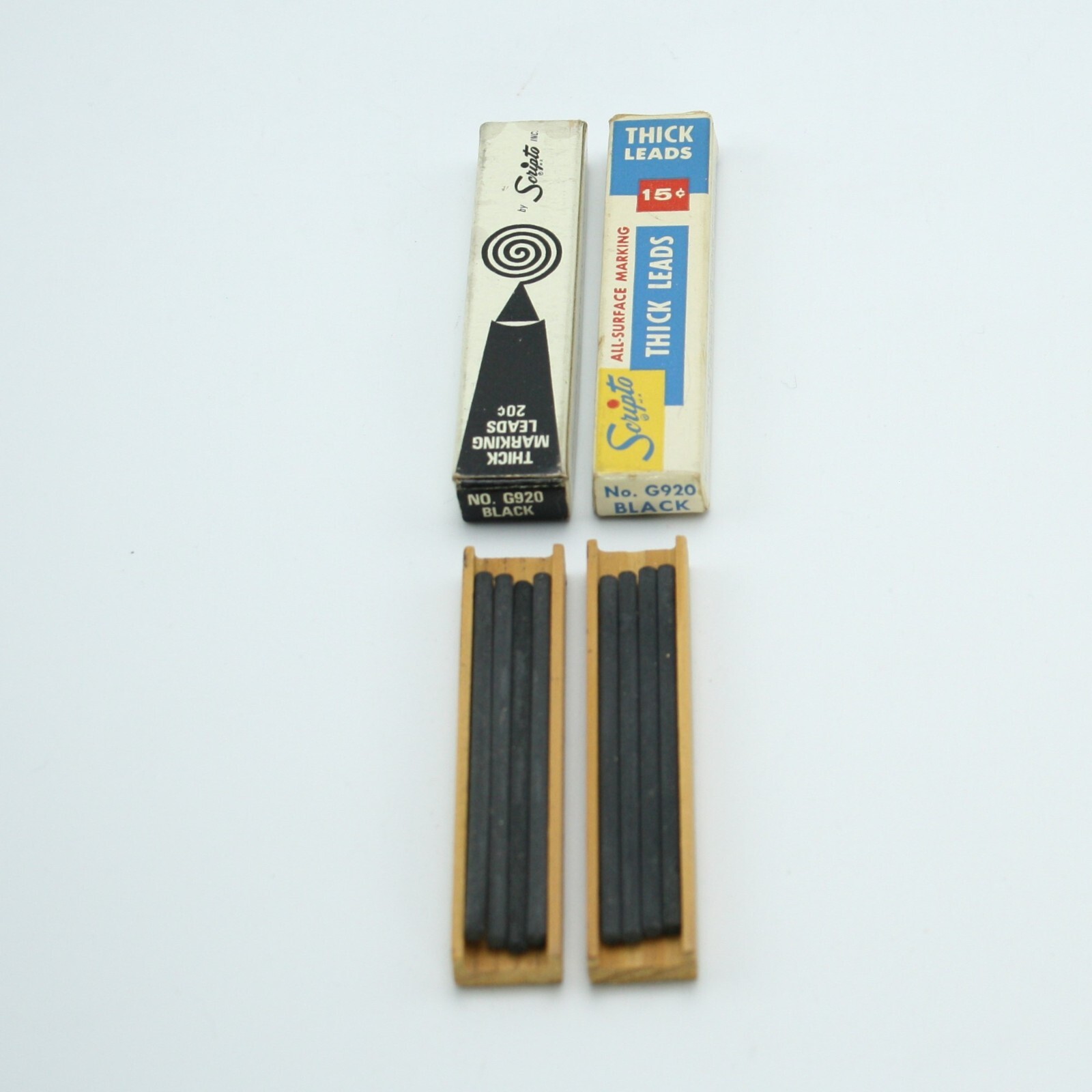 Vintage Scripto Thick G-920 Black Marking Leads USA 2 Boxes