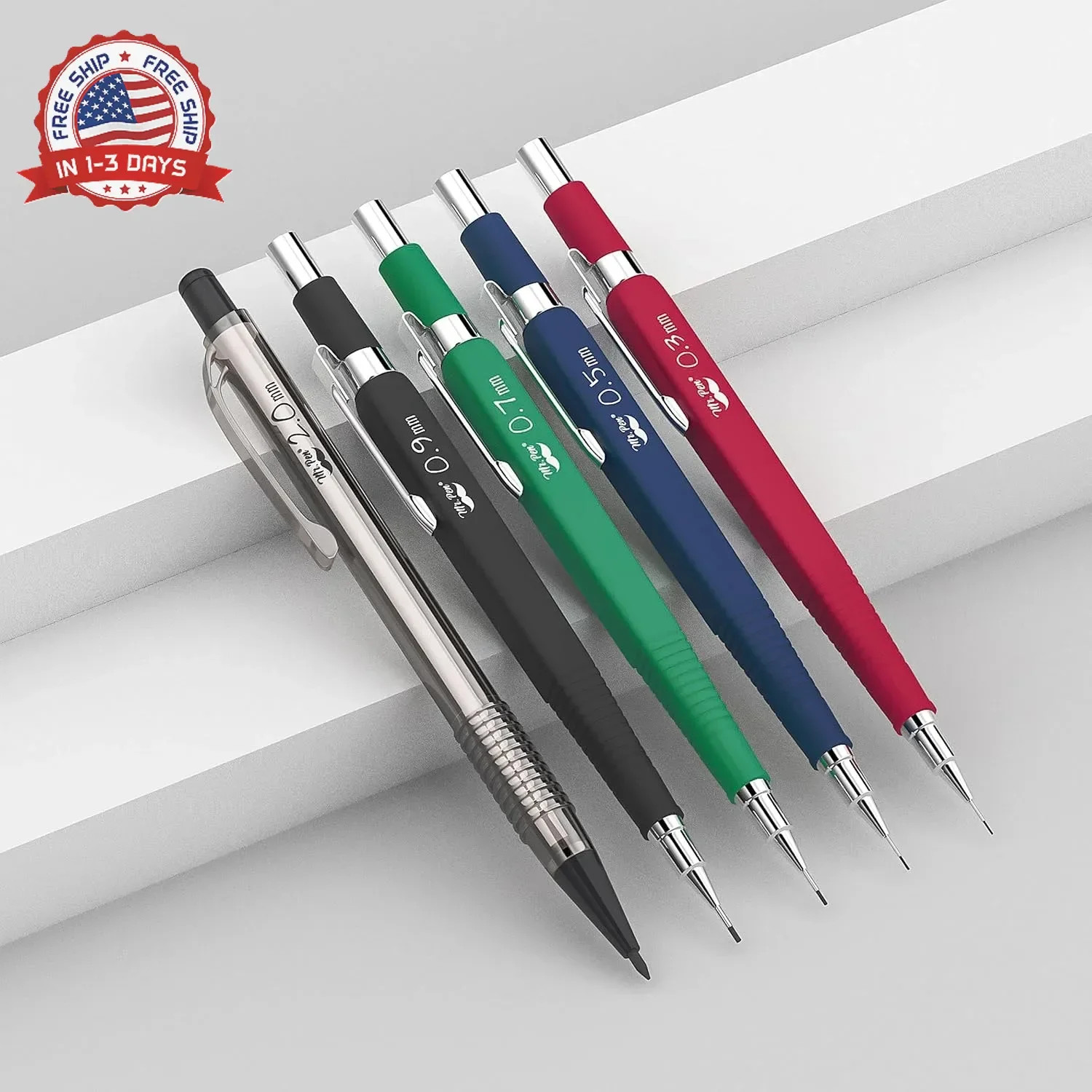 Mr. Pen- Art Mechanical Pencil Set, 5 Mechanical Pencils (0.3, 0.5, 0.7, 0.9, 2.
