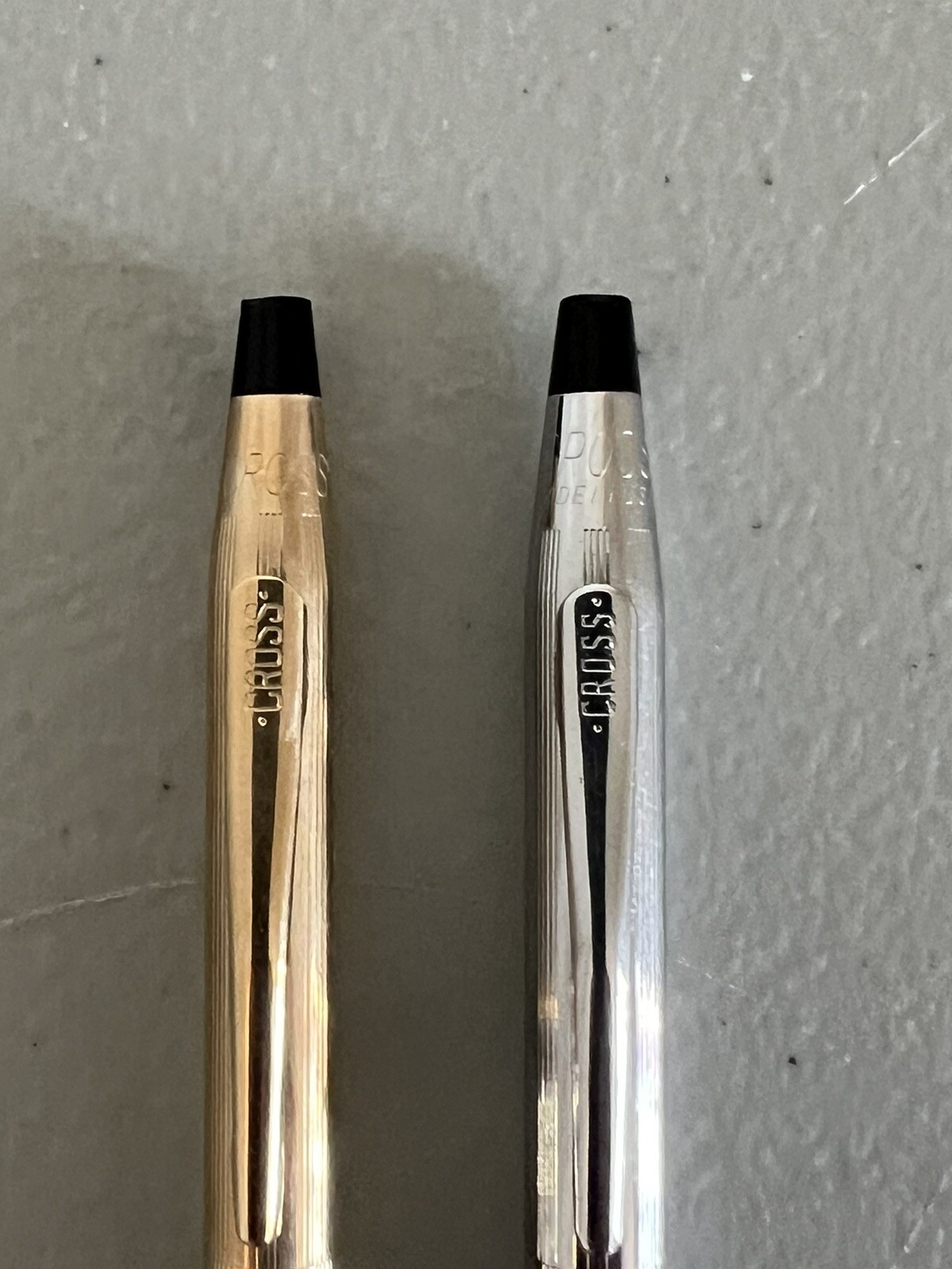 Vintage Cross 1/20th 10K Gold Filled Desk Pencil & Chrome USA Pencil Lot