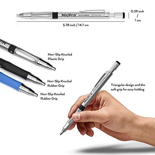 11 Pieces Colors 2mm Mechanical Pencil Set, 3 PCS Carpenter Black & Colors