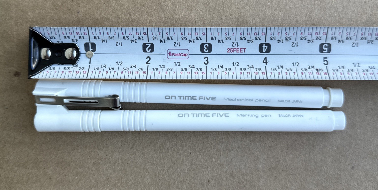 Sailor Japan ON TIME FIVE Mechanical Pencil Marker Pen Set White Slim Clip