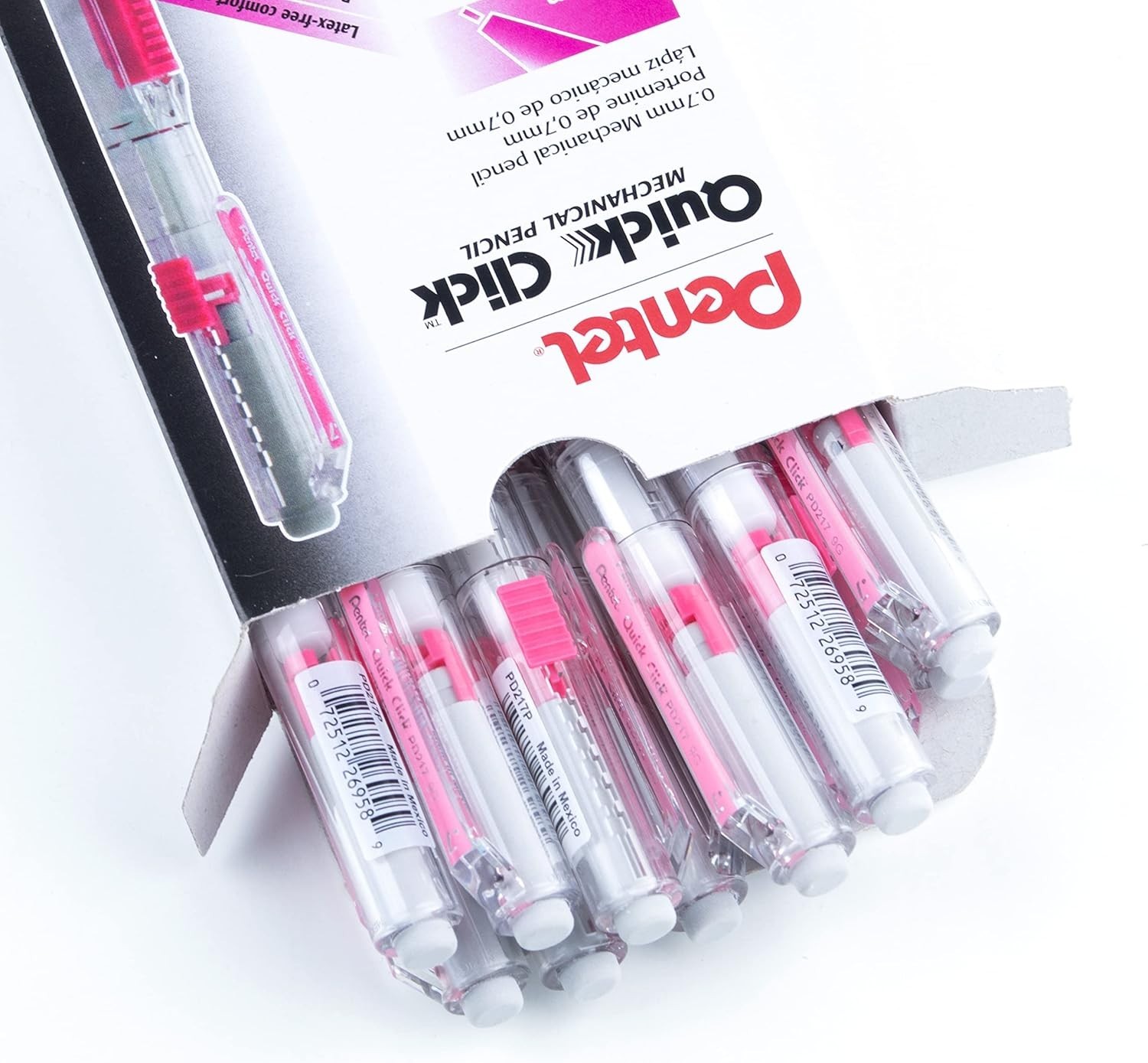 Side-Advance Mechanical Pencil Set, Pink Barrel, Pack of 12