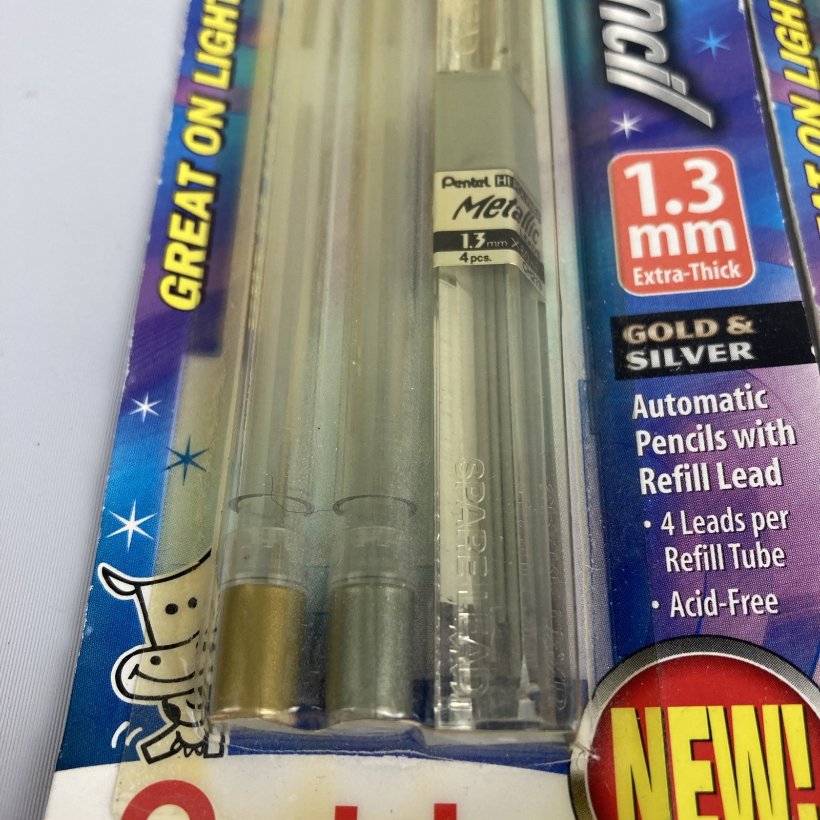 Pentel Milky Metallic 4 Automatic Pencils 1.3mm Lead Silver Gold Copper JAPAN