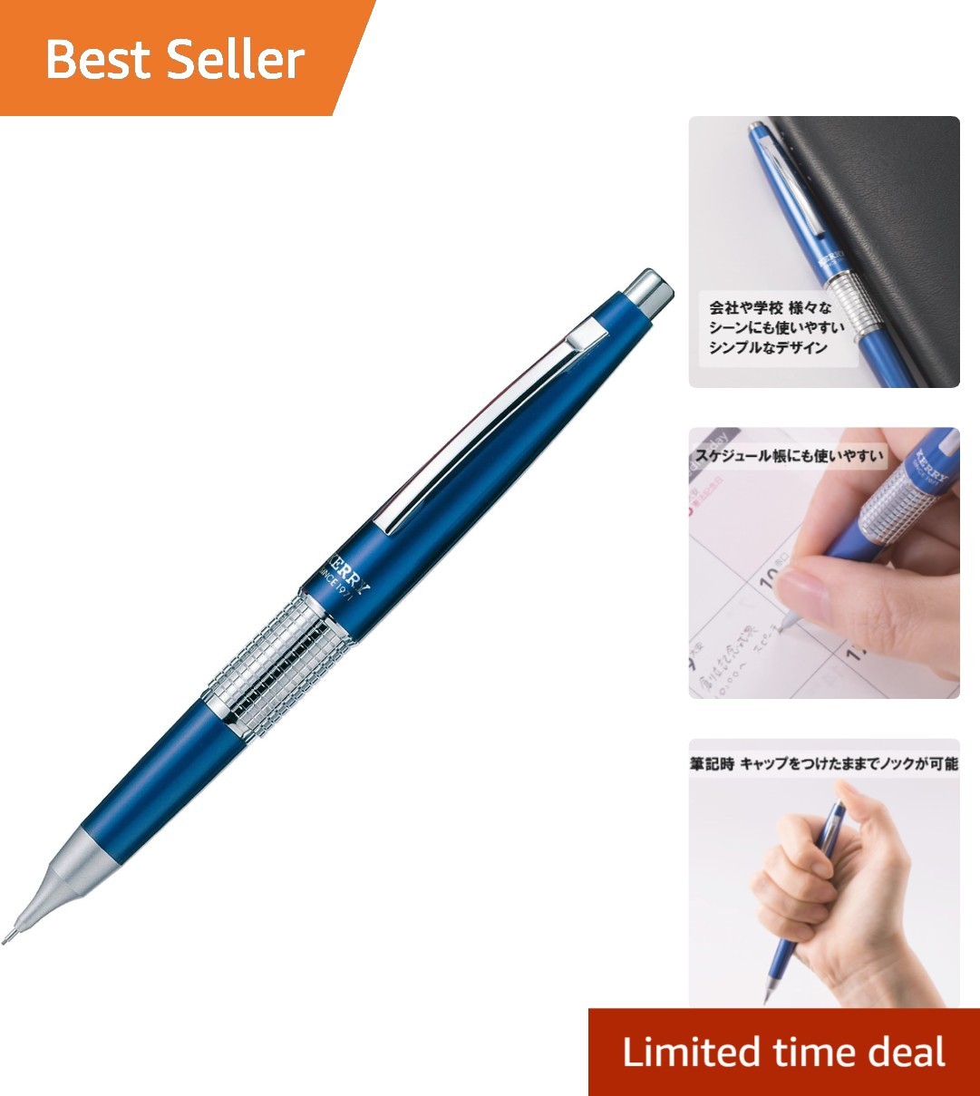 Refillable Kerry Mechanical Pencil 0.5mm – Durable Metal Body, Blue Finish