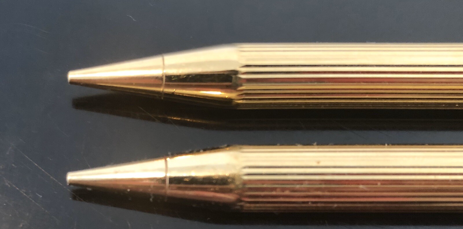 Pair Of Vintage Sheaffer’s Mechanical Pencil Gold Electroplated White Dot