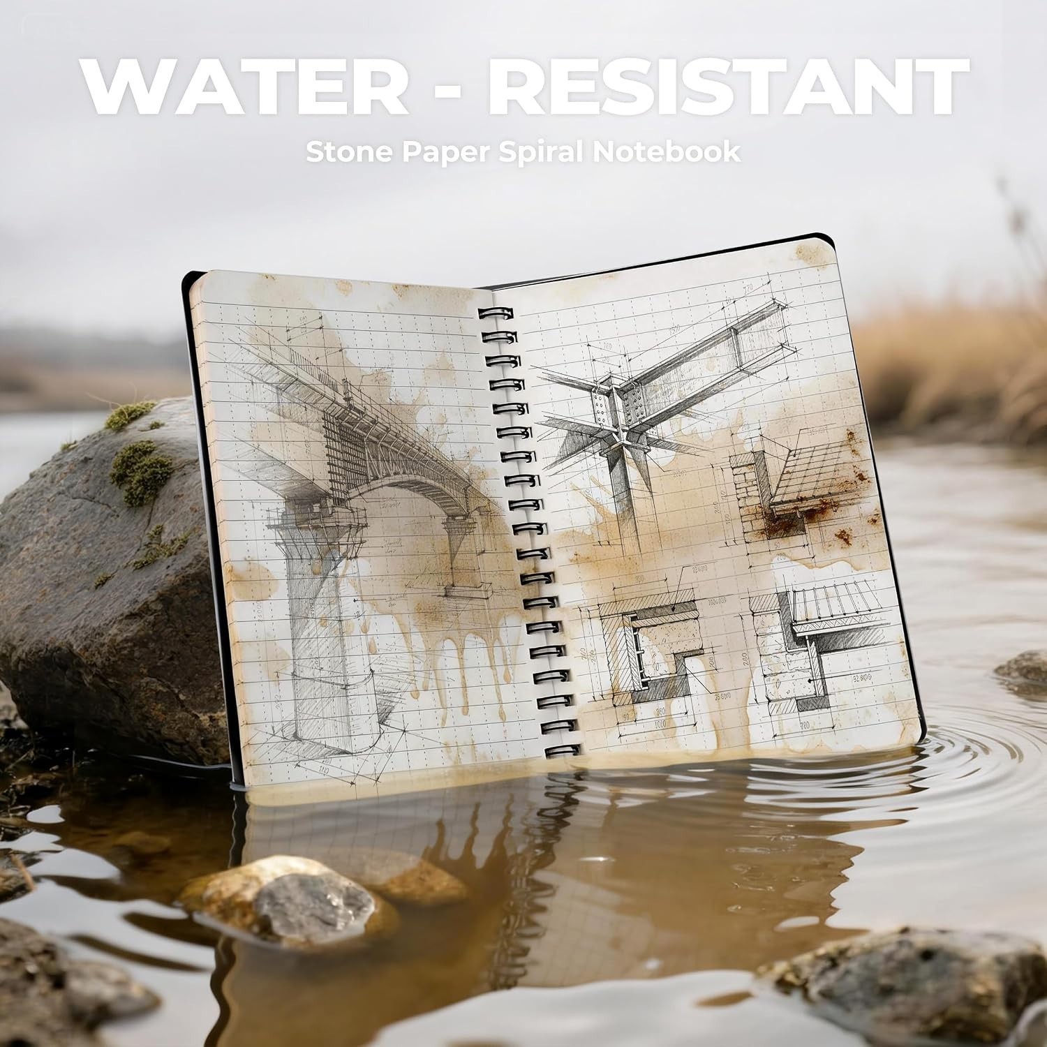 Outdoor Drafting Set with Waterproof Notebooks, 1.3mm Leads