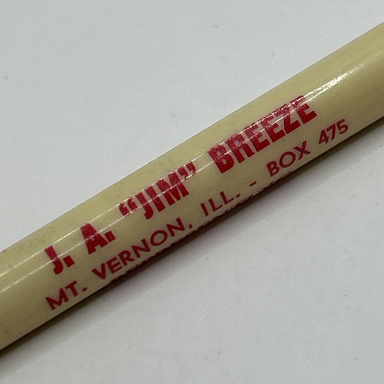 VTG Mechanical Pencil J. A. “JIM” BREEZE Mt. Vernon Illinois Skinner & Kennedy