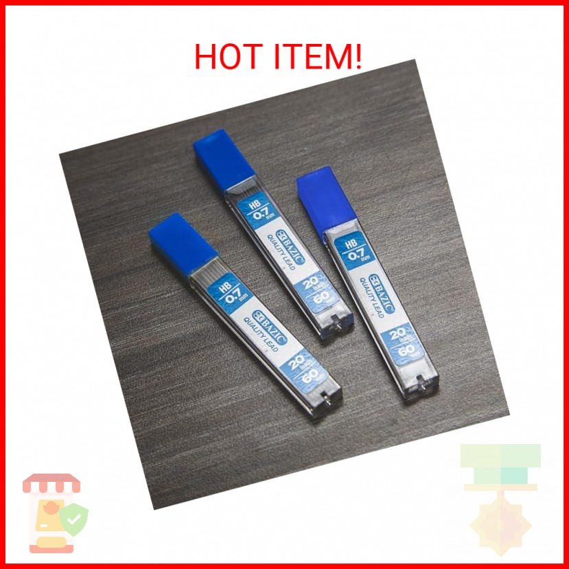 BAZIC Mechanical Pencil Lead Refills HB 0.7mm (160 Count/Pack), Pencil Lead Refi