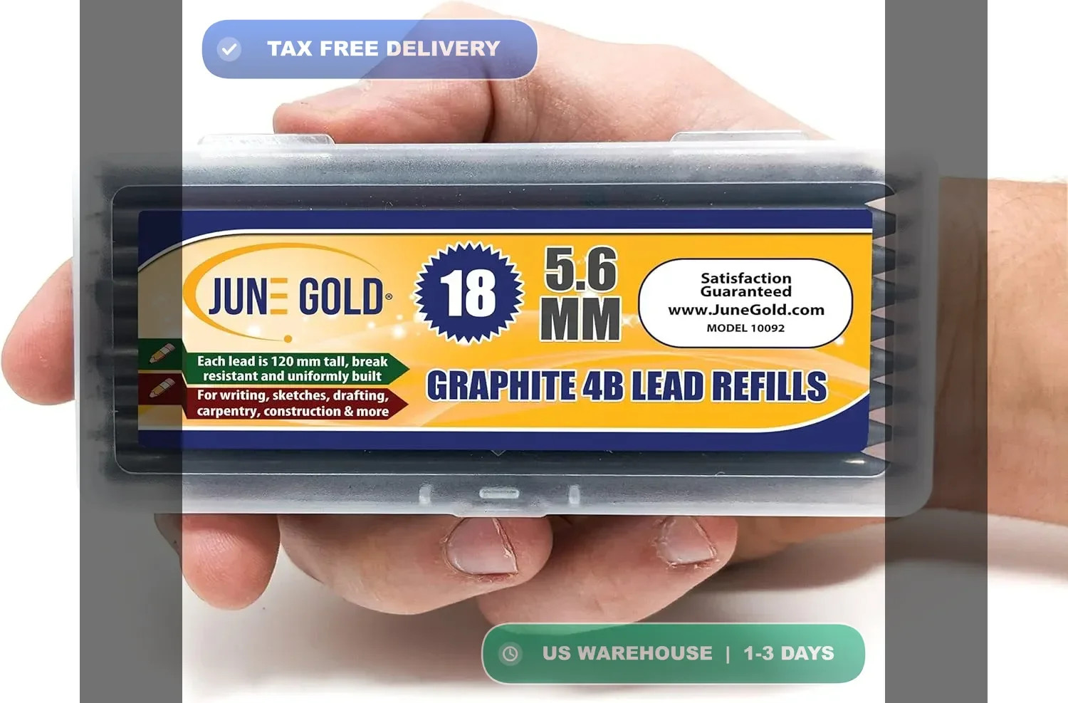 Lead Refills 18Pcs 5.6mm 4B 120mm Break Resistant Bold Graphite Drawing Writing