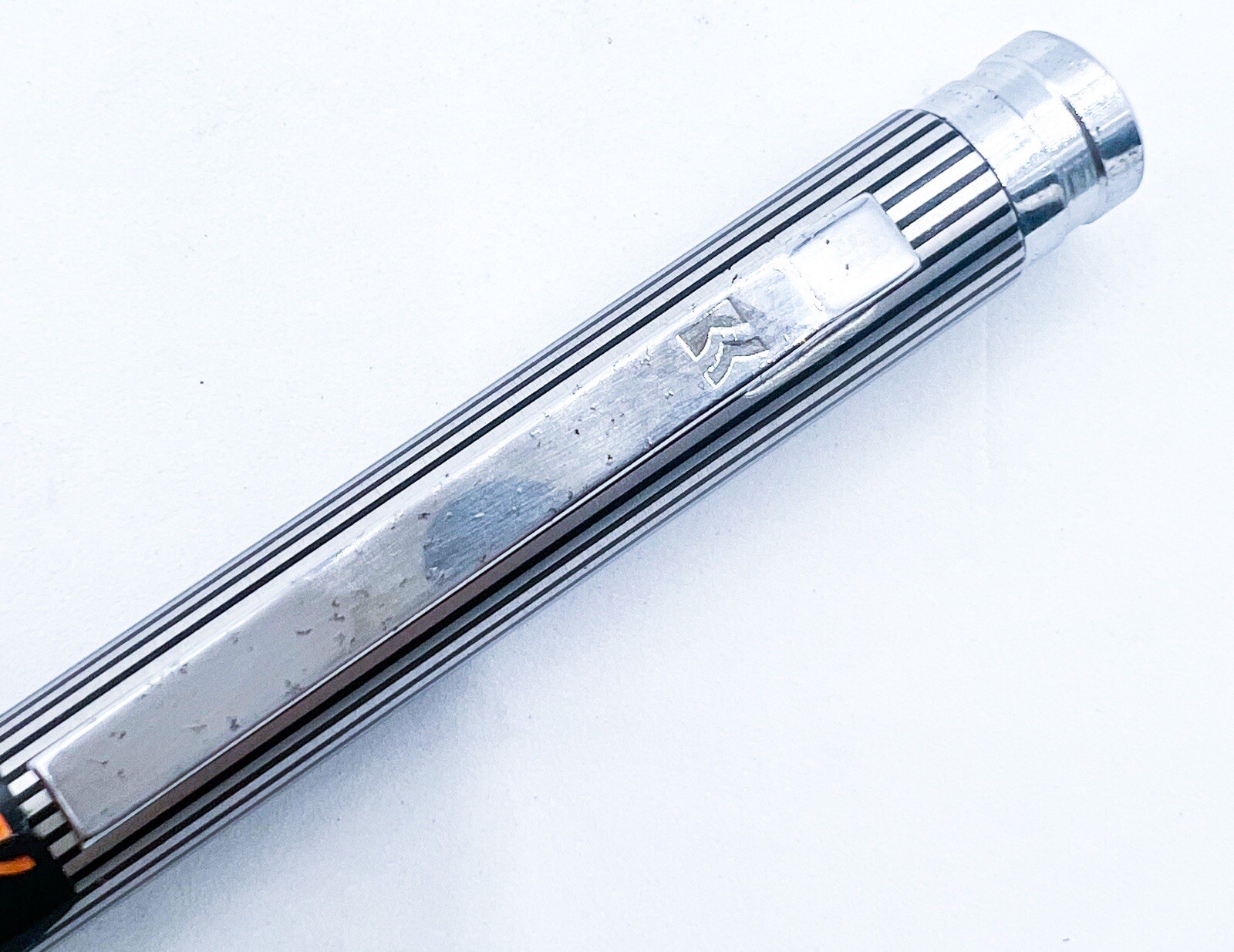 Kokuyo Mechanical Pencil PS-3-1 Silver Black Stripes Side Knock 0.5 mm